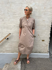 Antoinett Placket Dress Pine Bark