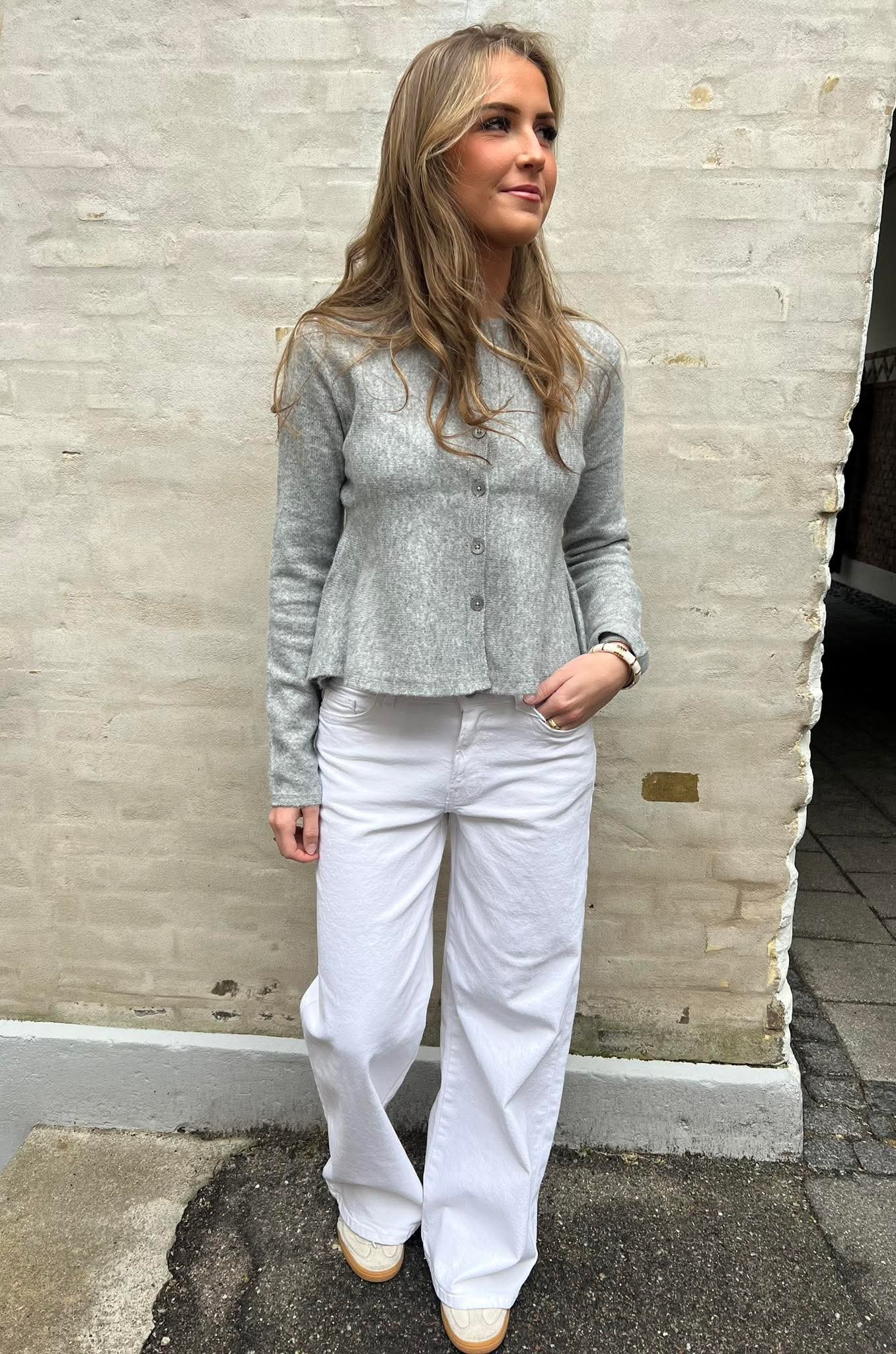 ROSEMARY LIFE CARDIGAN - Ljusgrå Melange