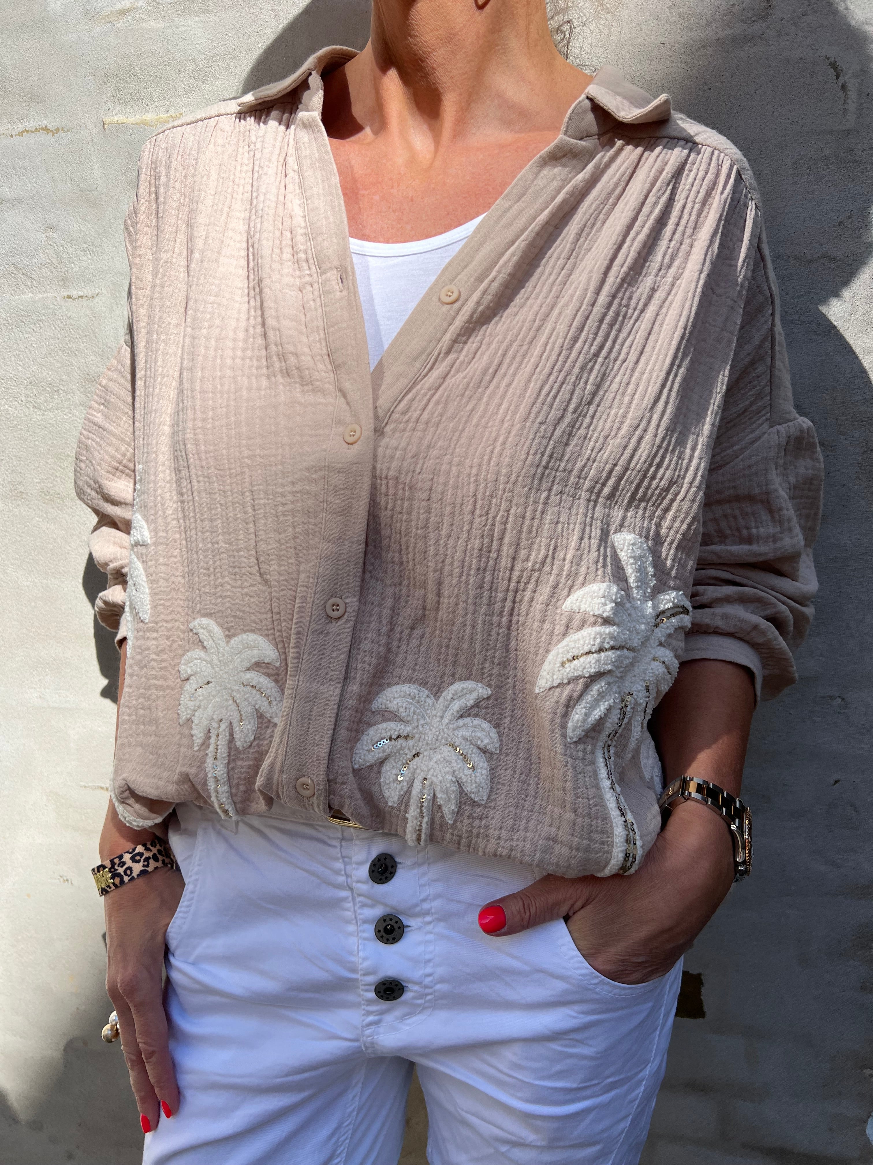 Musy palm shirt beige