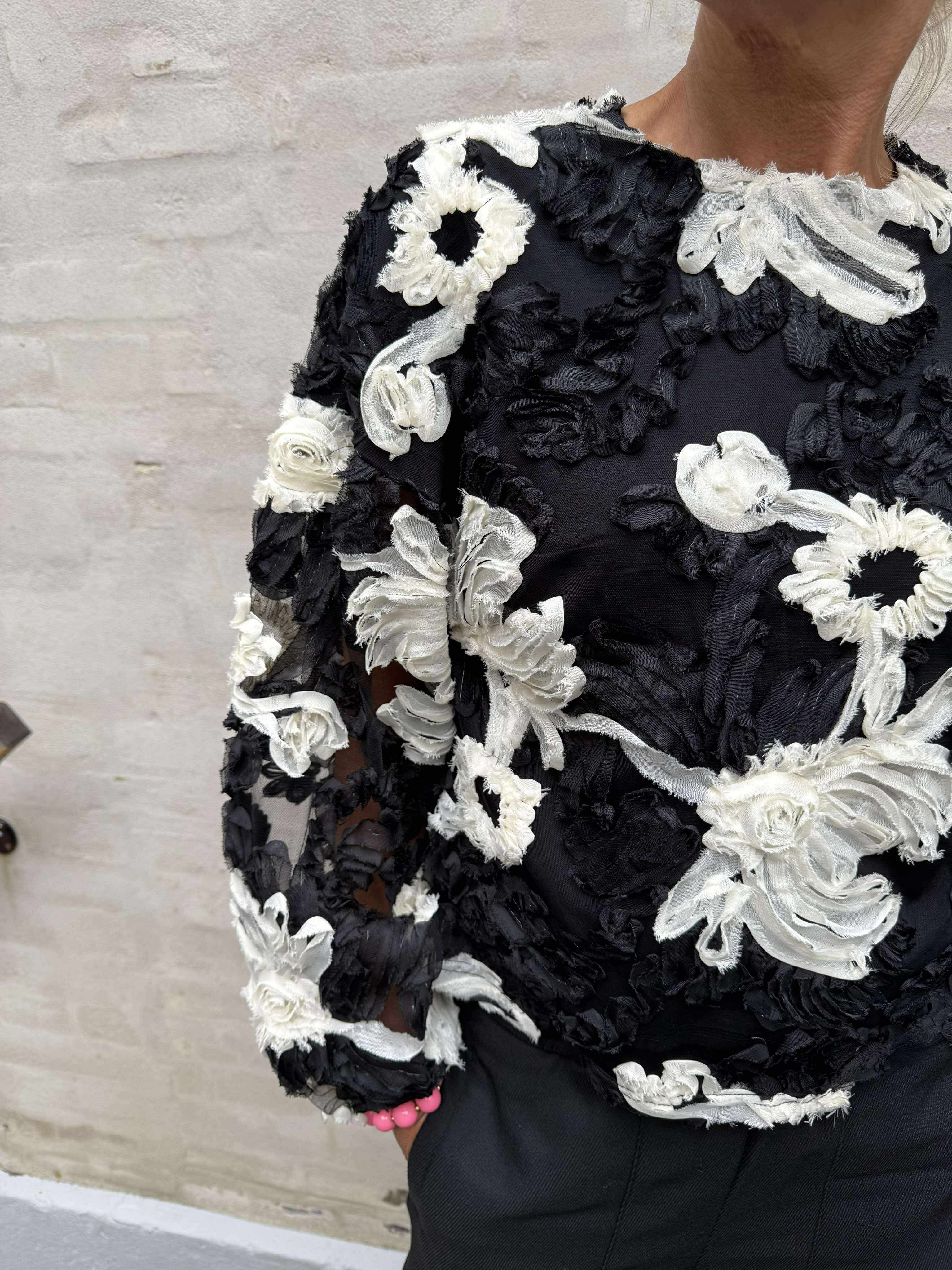 FleurCC Fluffy Blouse - Black