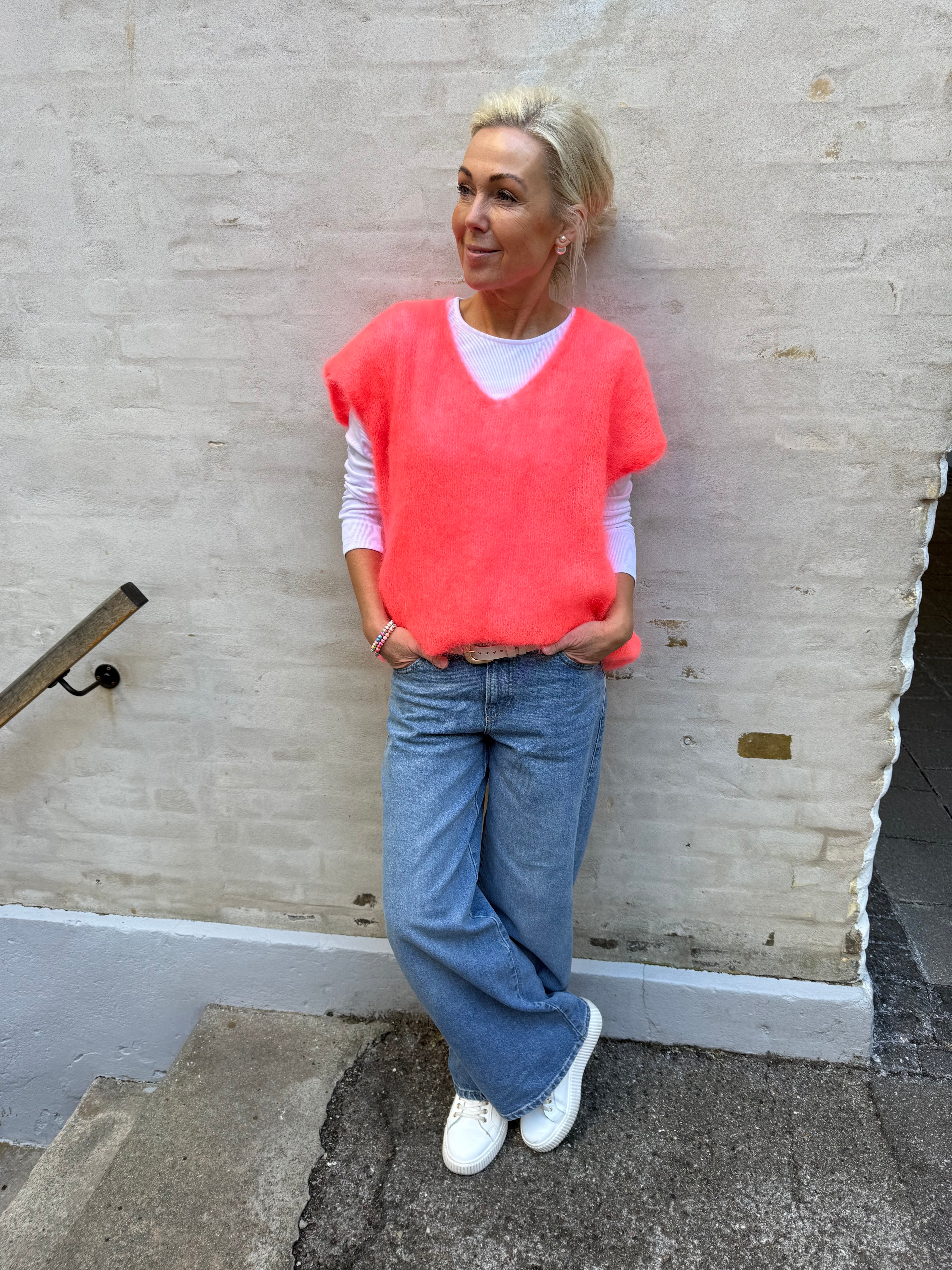 Selma low waist wide jeans - Medium Blue Denim