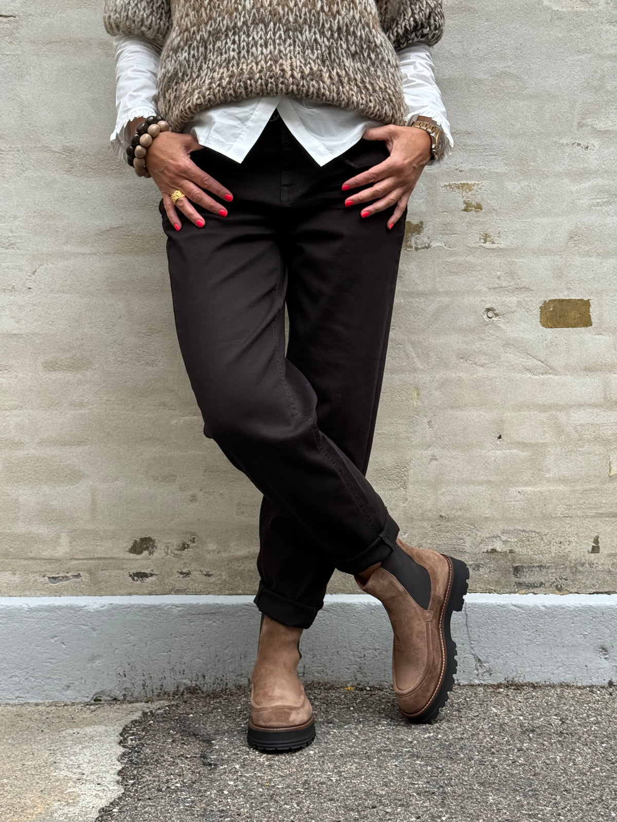 Karlie Barrel High Waist - Brown Washed