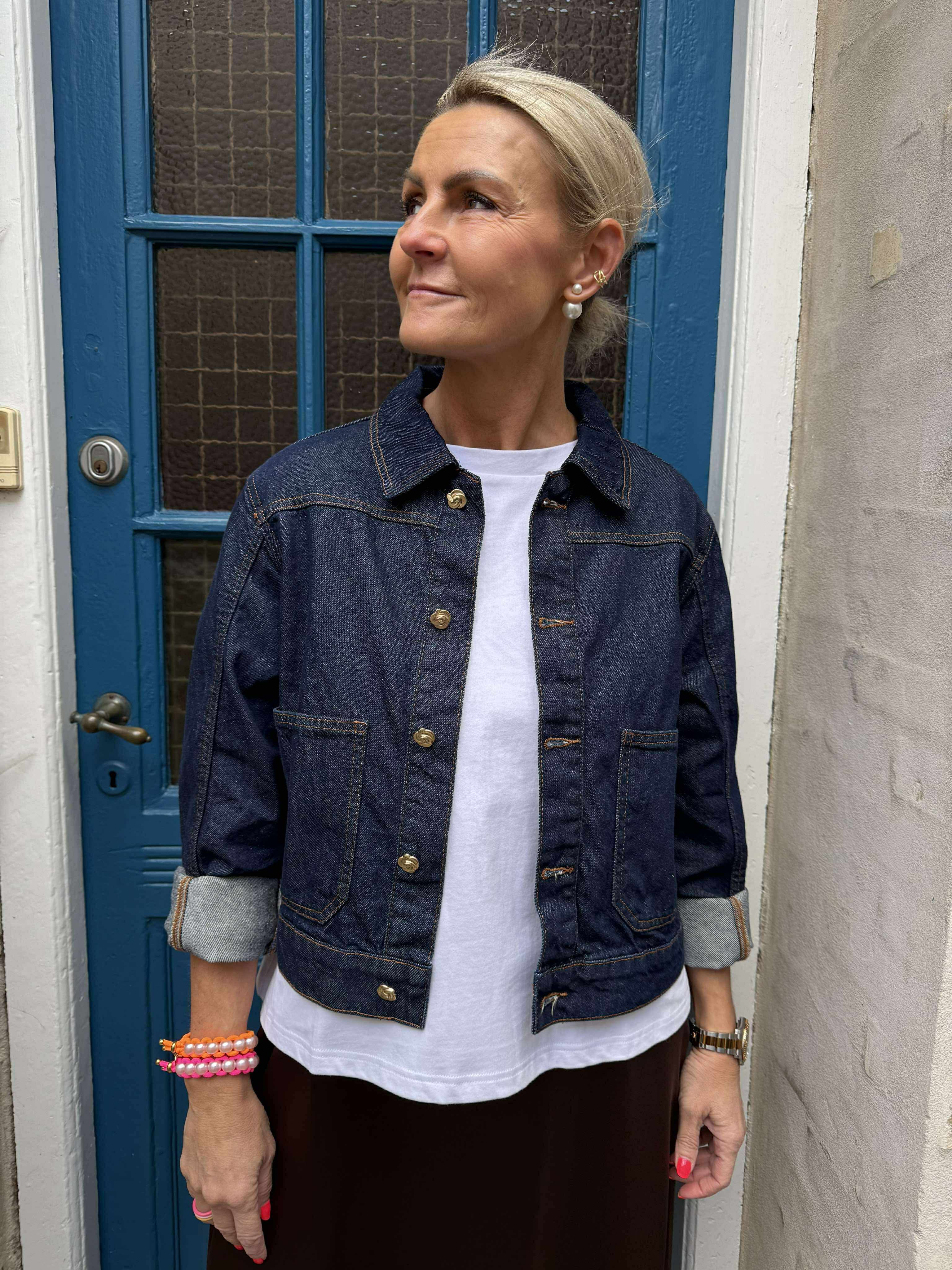 MALIN DENIM JACKET - Dark Blue Denim RAW UNWASHED