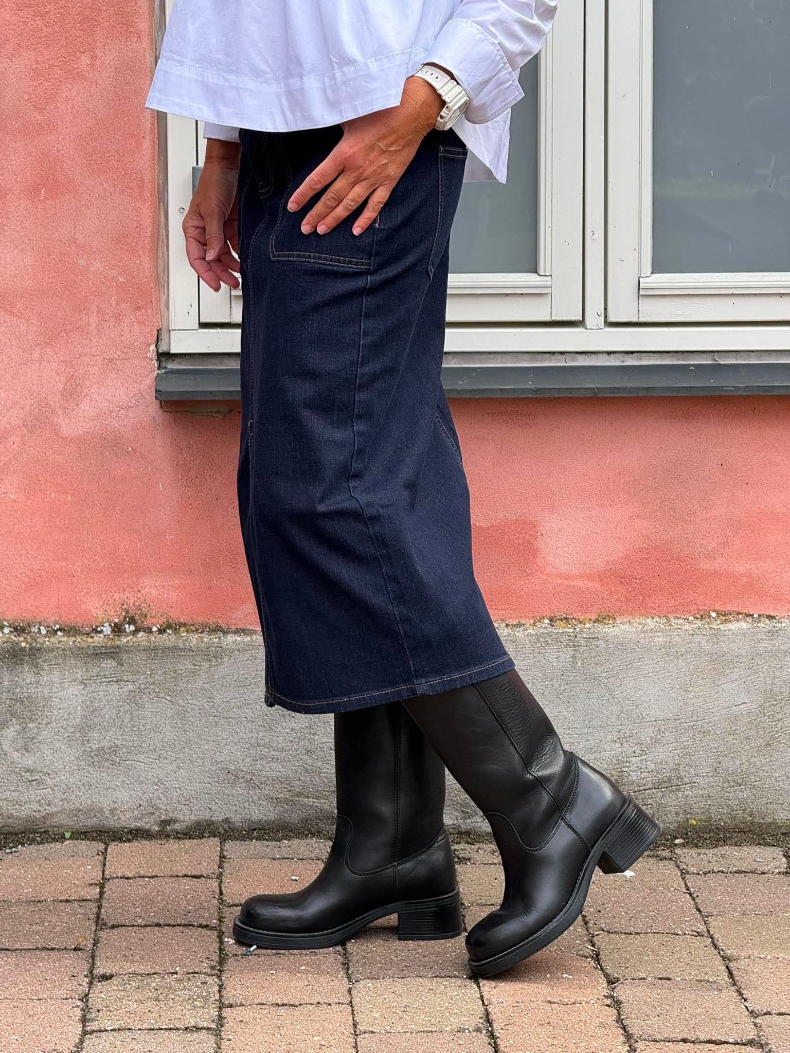 High Waist Skirt - Rinse soft Washed