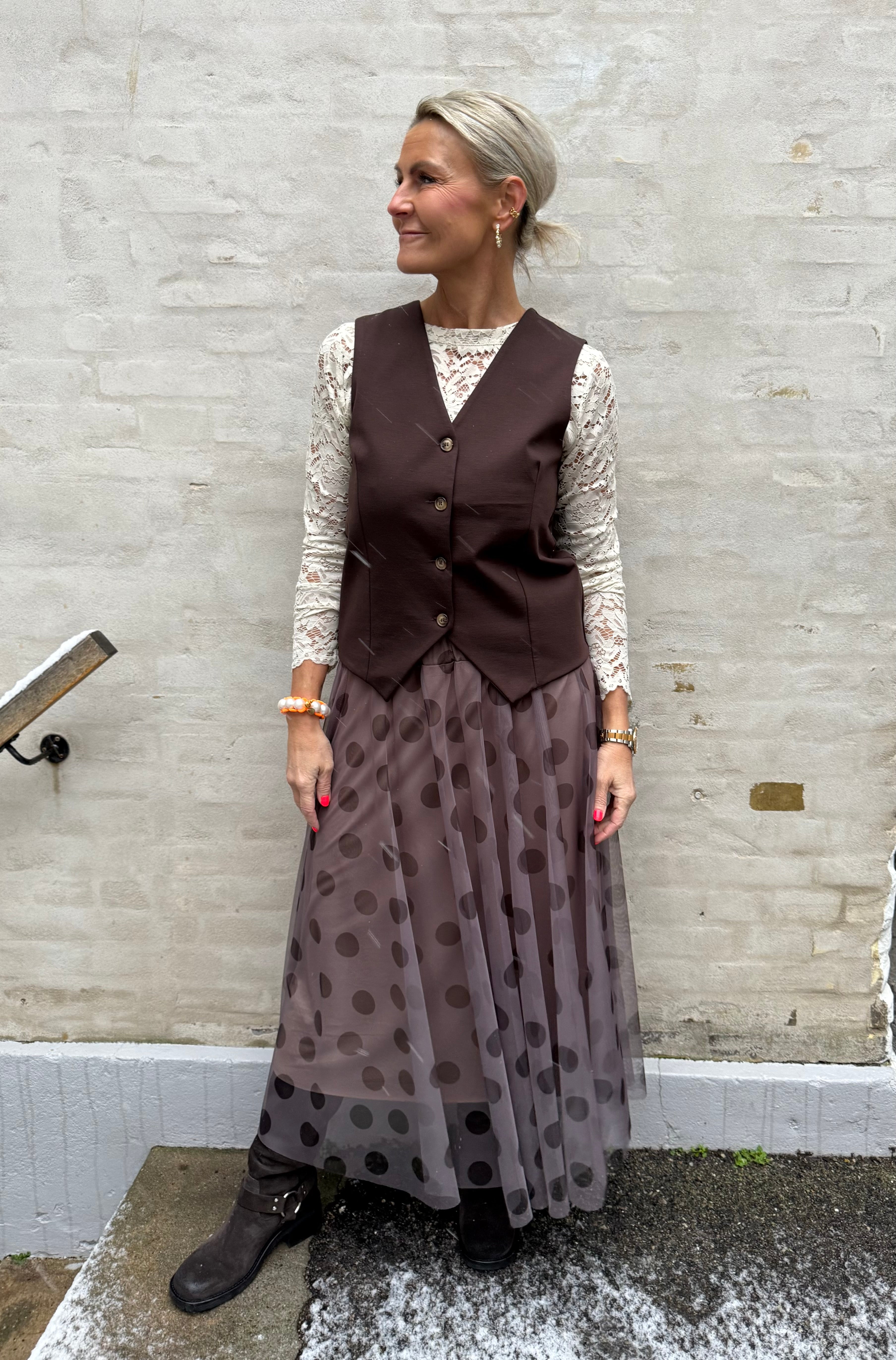 DAVI casual vest - Coffee