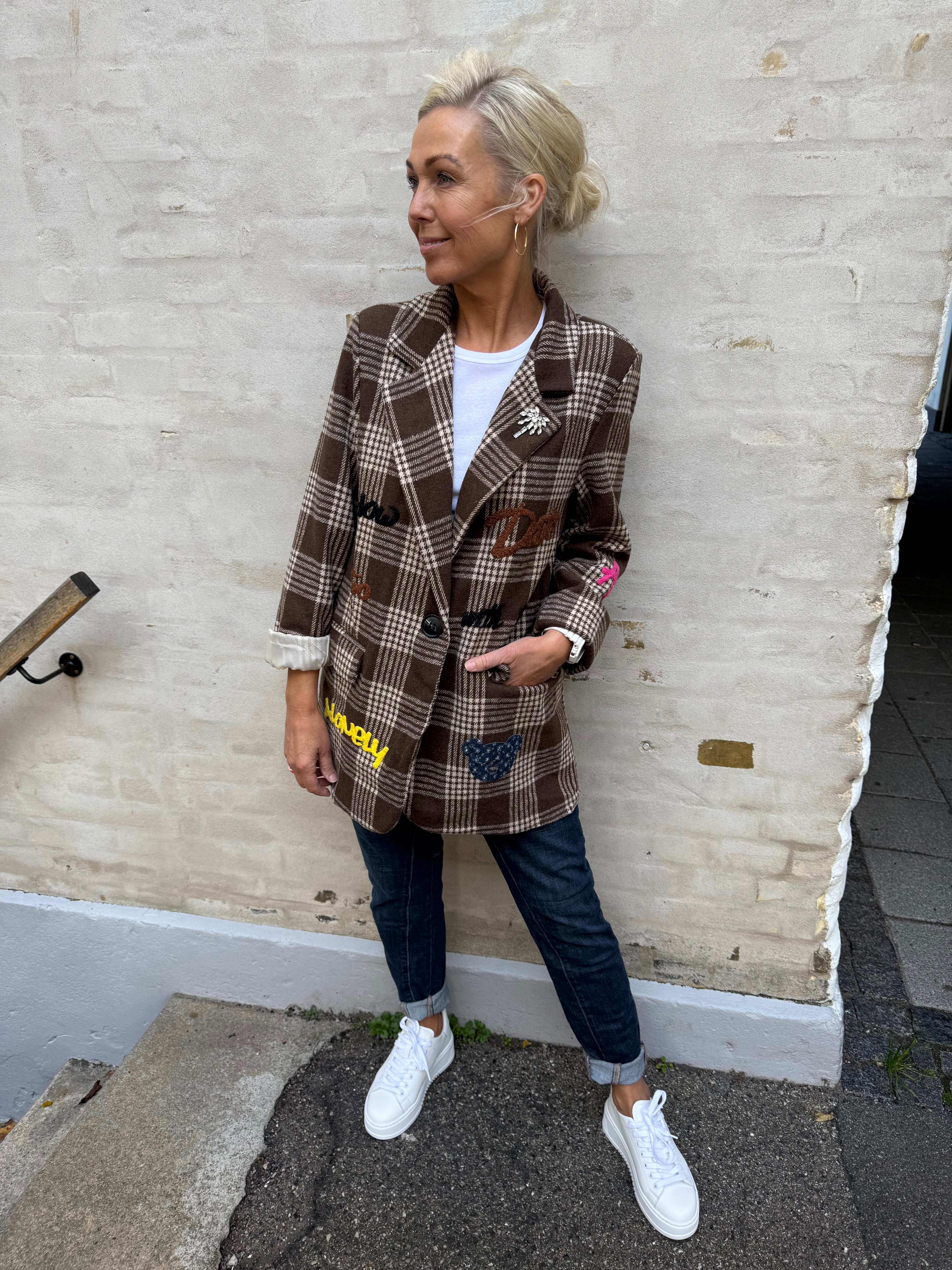 Gia Blazer - Dark Brown Check