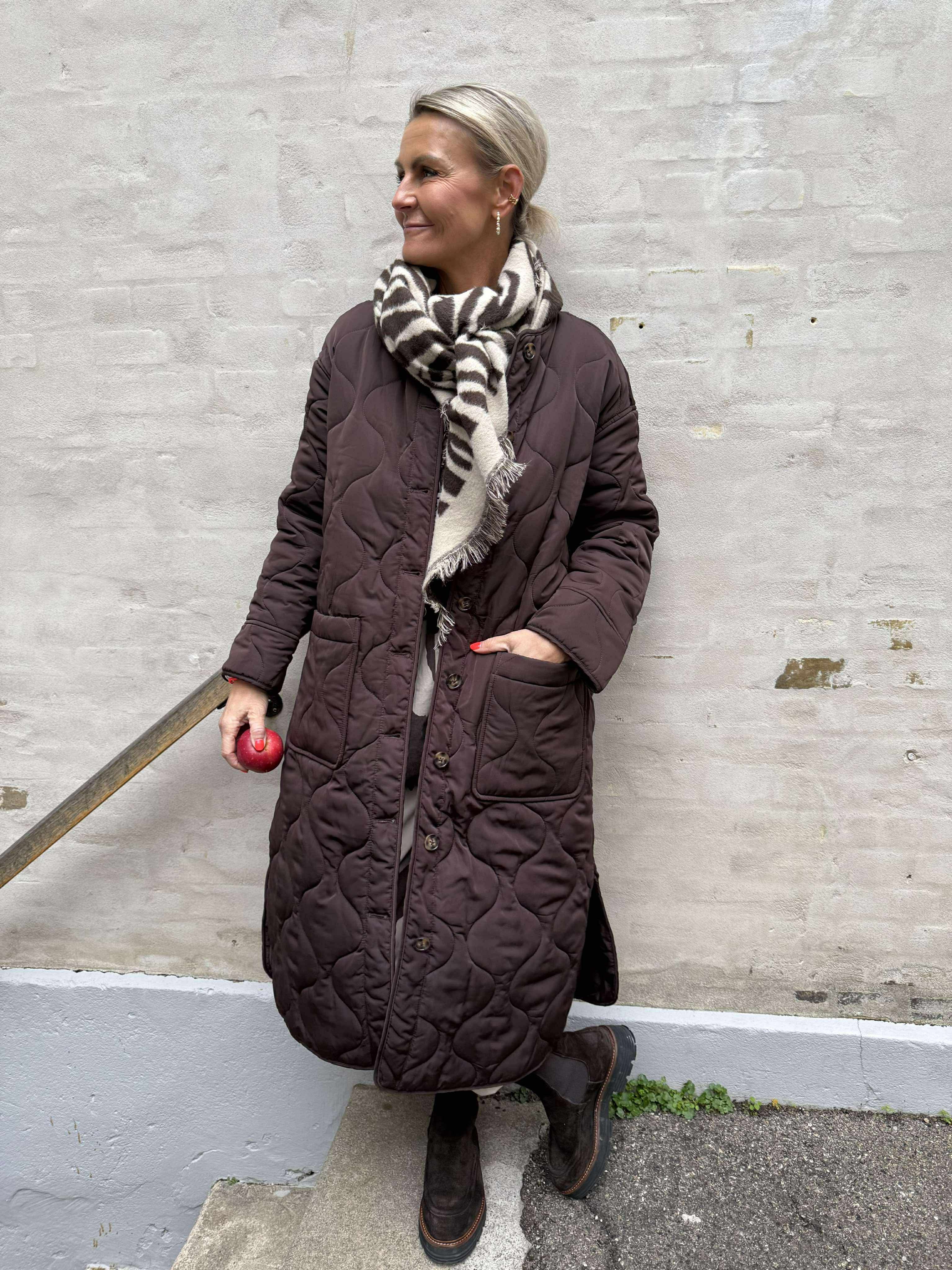ALLIE LONG QUILT JACKET - Java