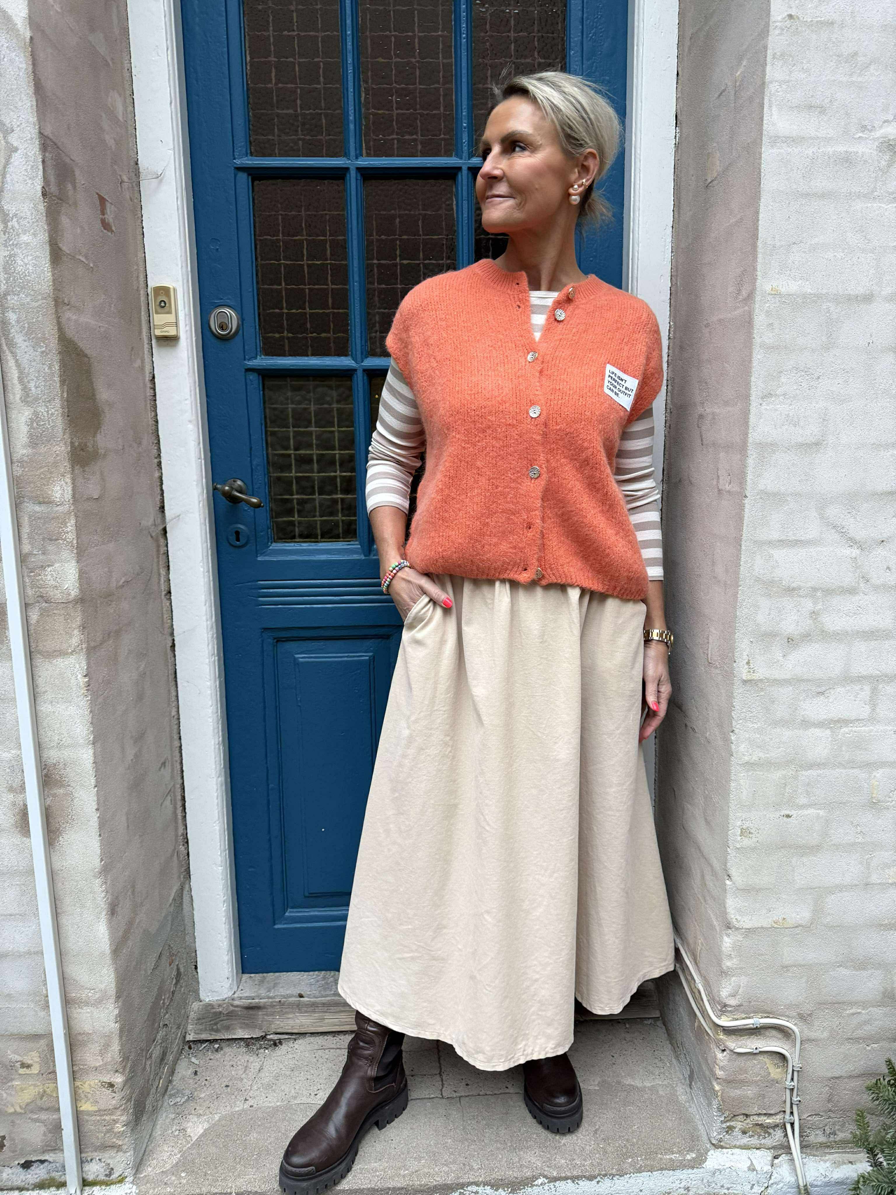 VIRGINIA corduroy skirt - Pearl