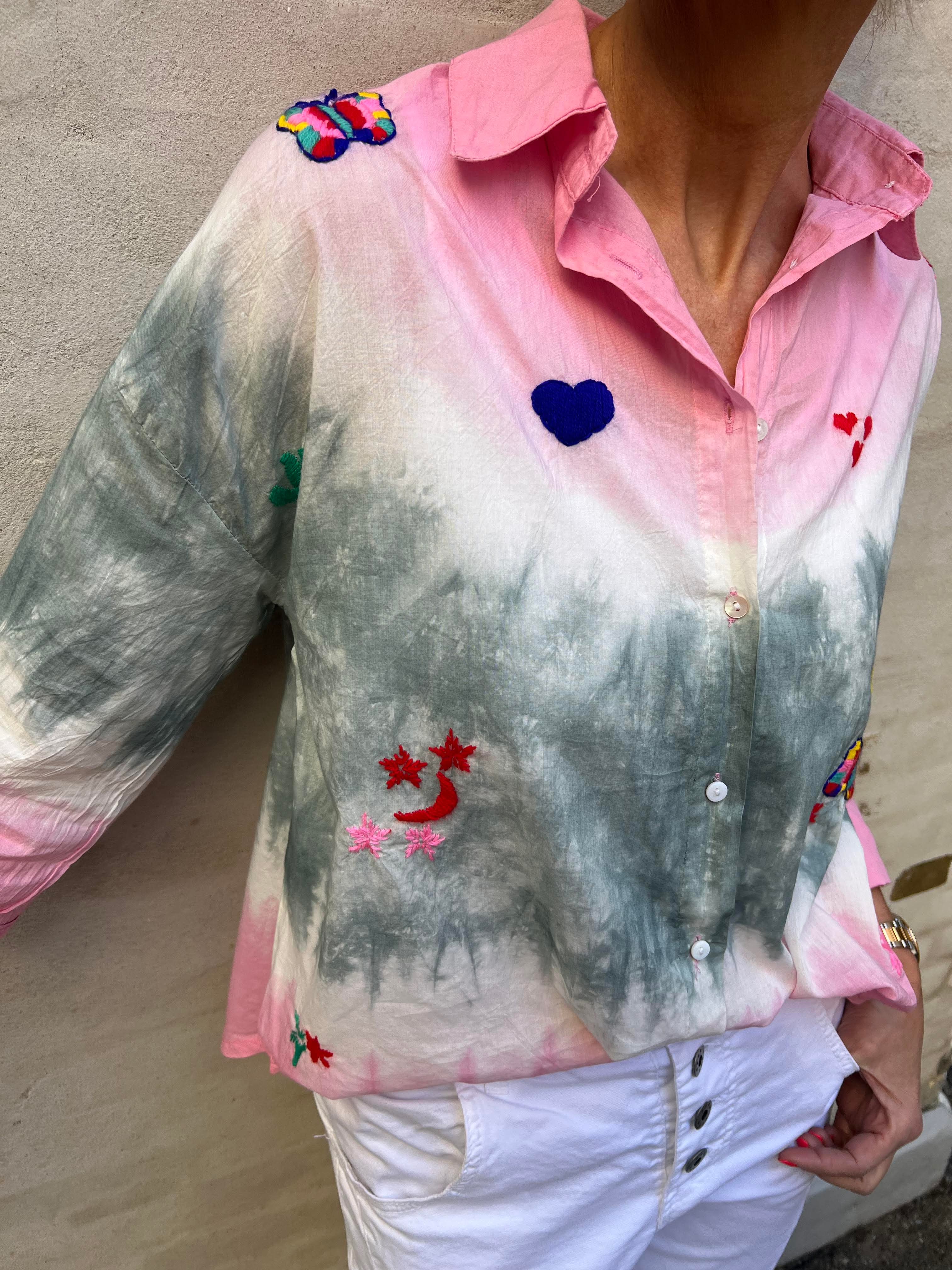 Oui Oui shirt pink- grey