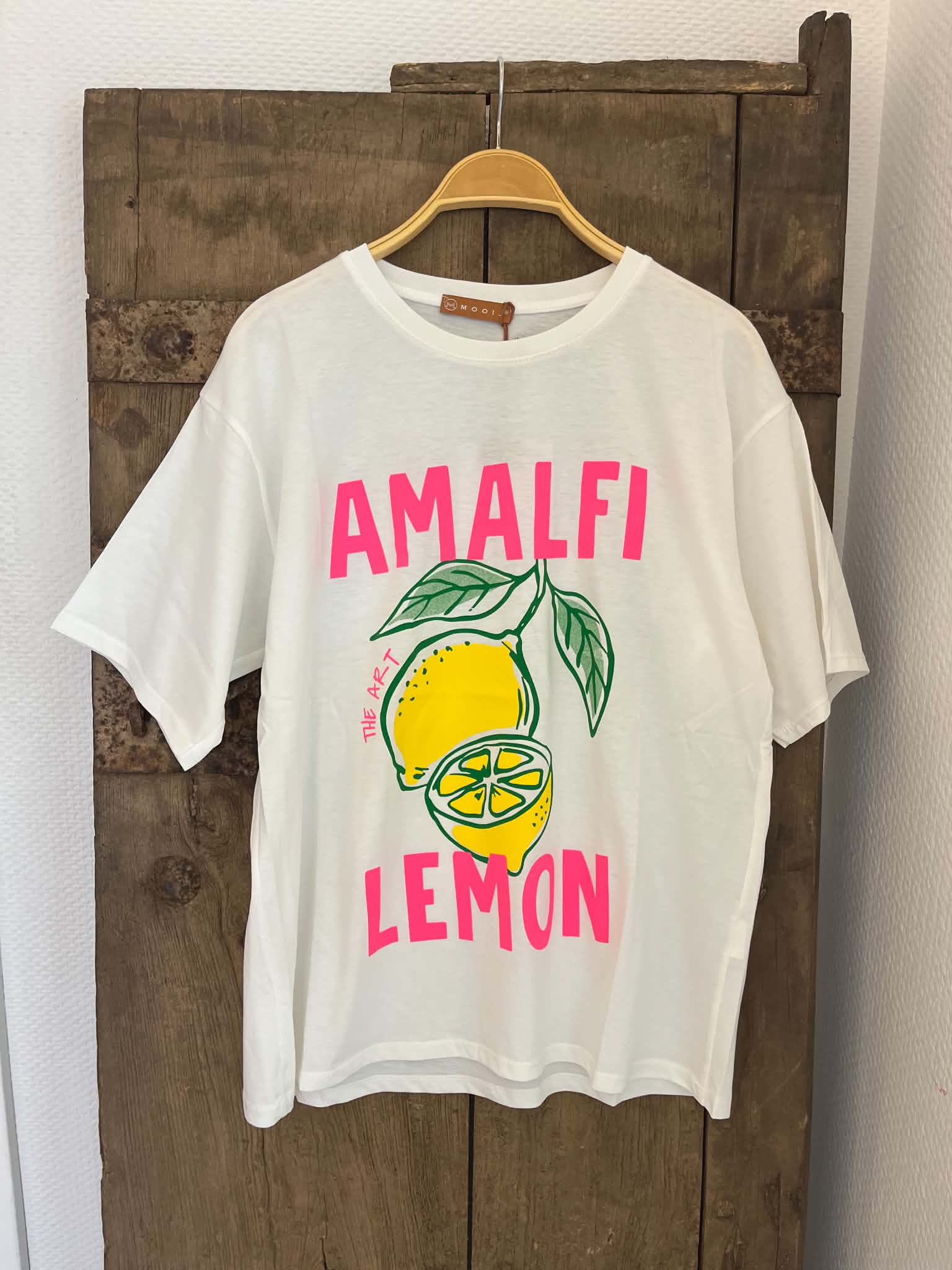 Amalfi Lemon T-Shirt - White/Pink Neon/Yellow