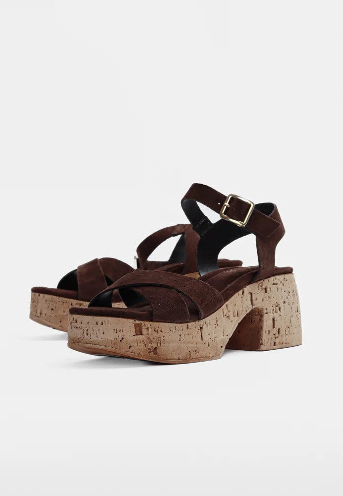 Elvira sandal - Suede Espresso