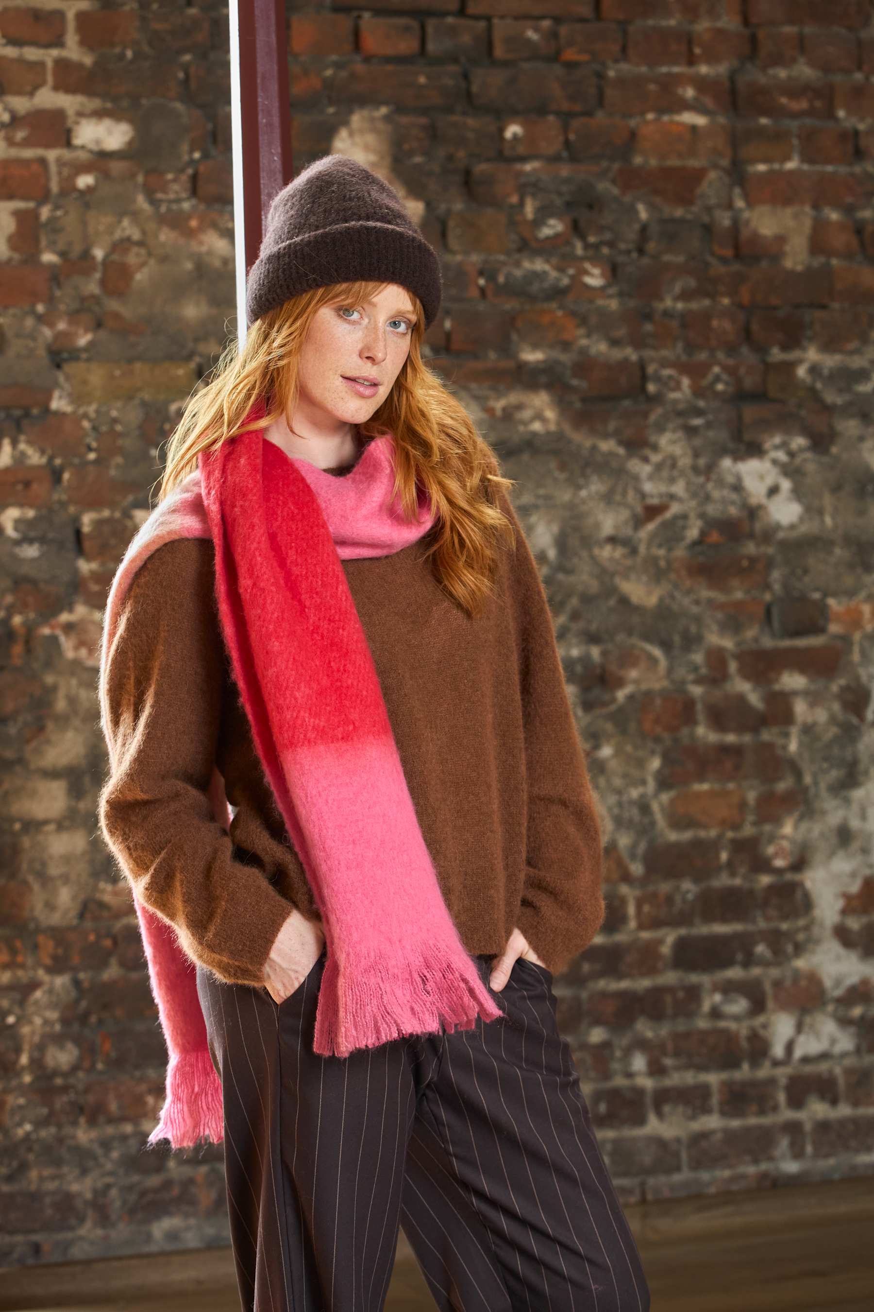 CHILL soft winter scarf - Red Pink