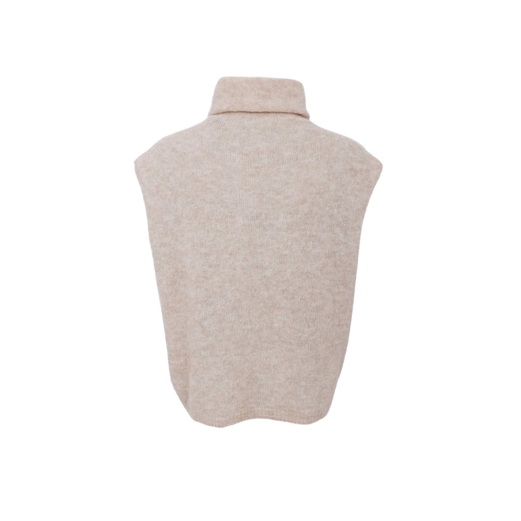DELL roll neck knit vest - Natural