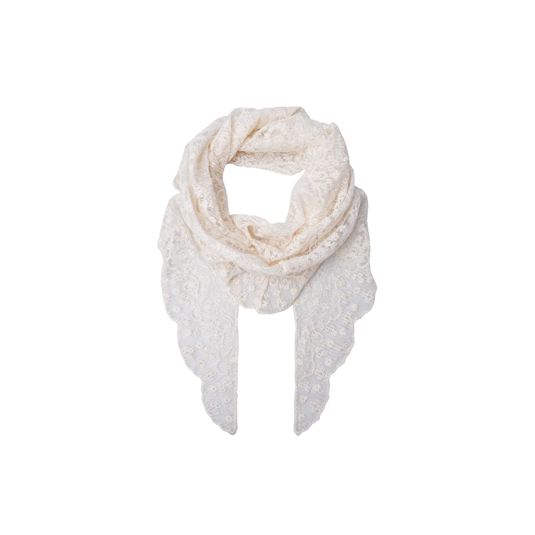 FARIANNA triangle lace scarf - Off White