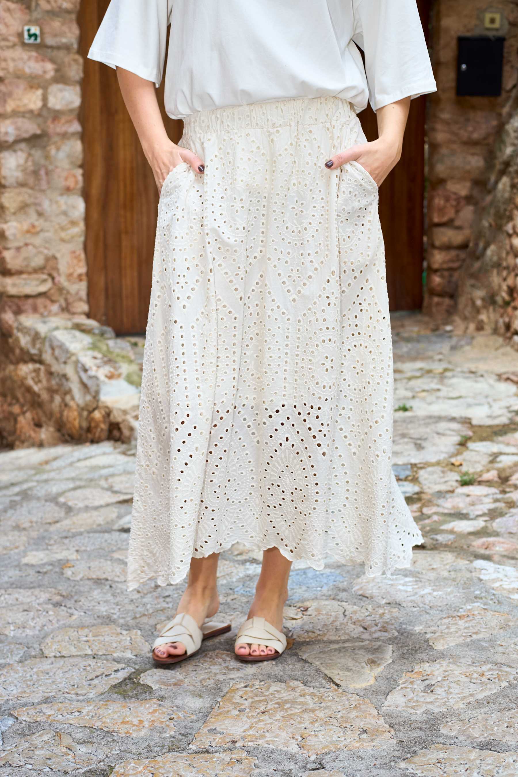 FREY lace skirt - Creme