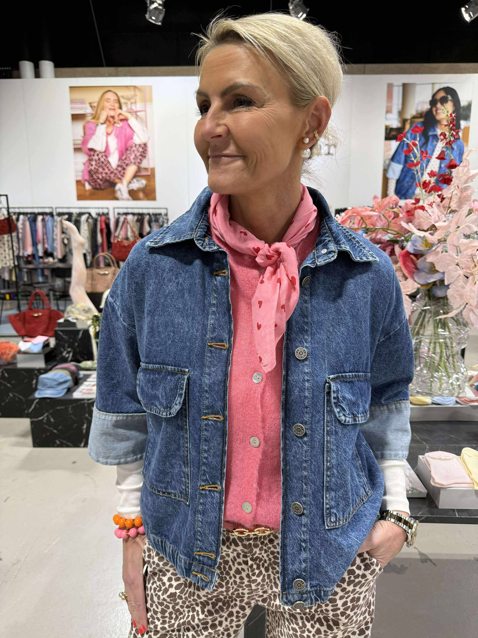 PREORDER-Izzy denim jacket - Mid Blue