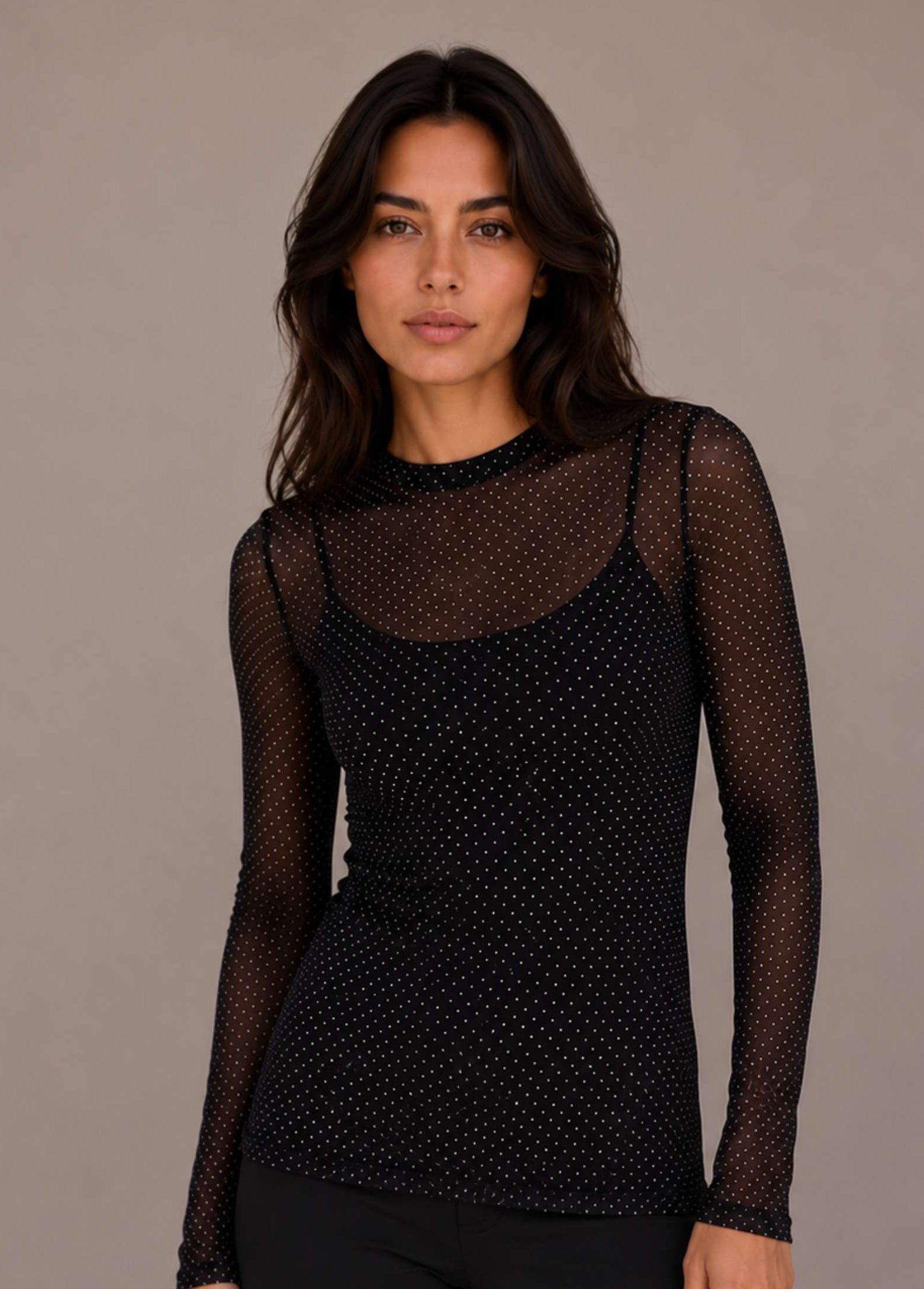 JESSIE mesh blouse - Black
