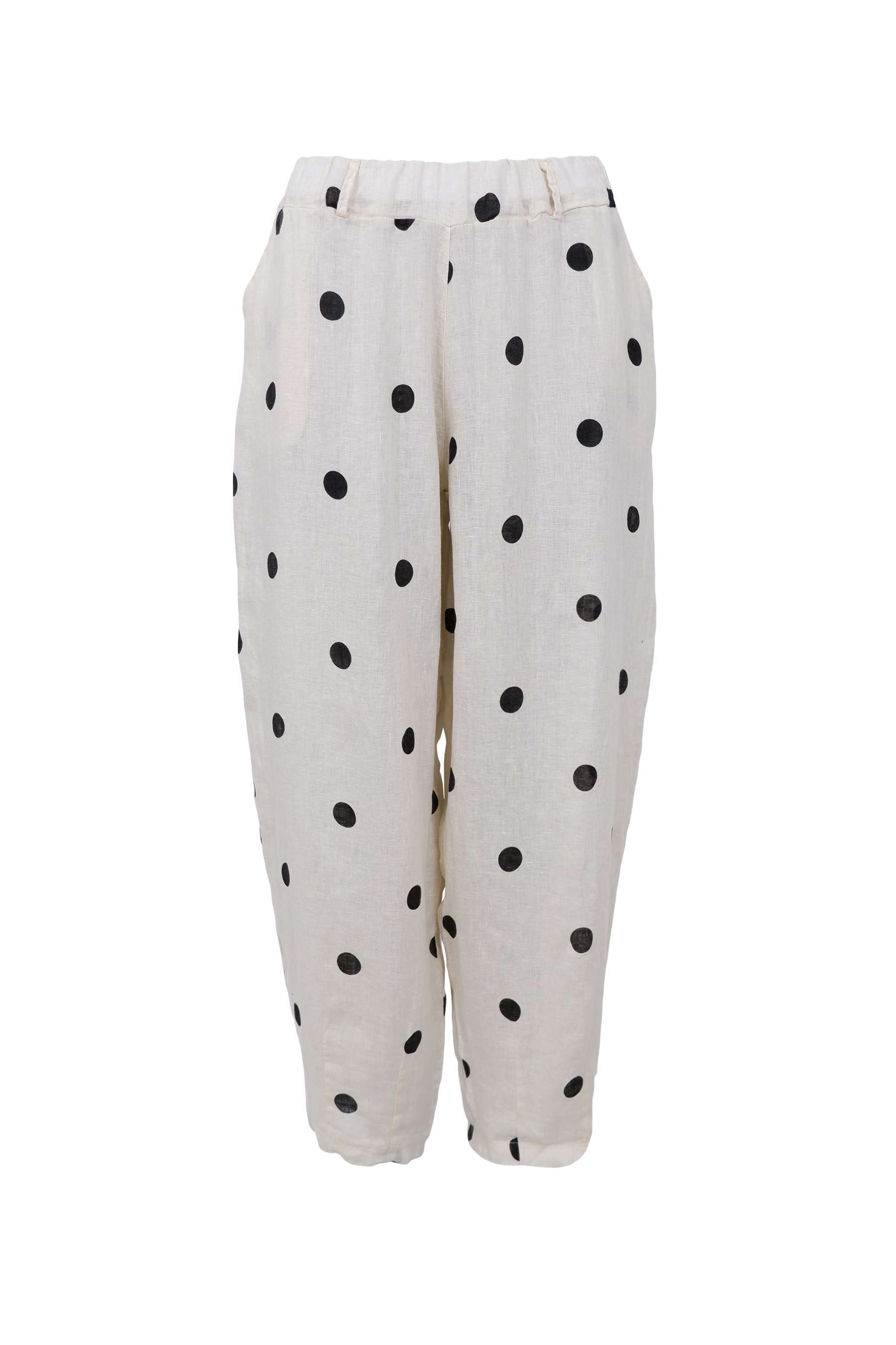 MELINA Barrel Linen Pant - Dot