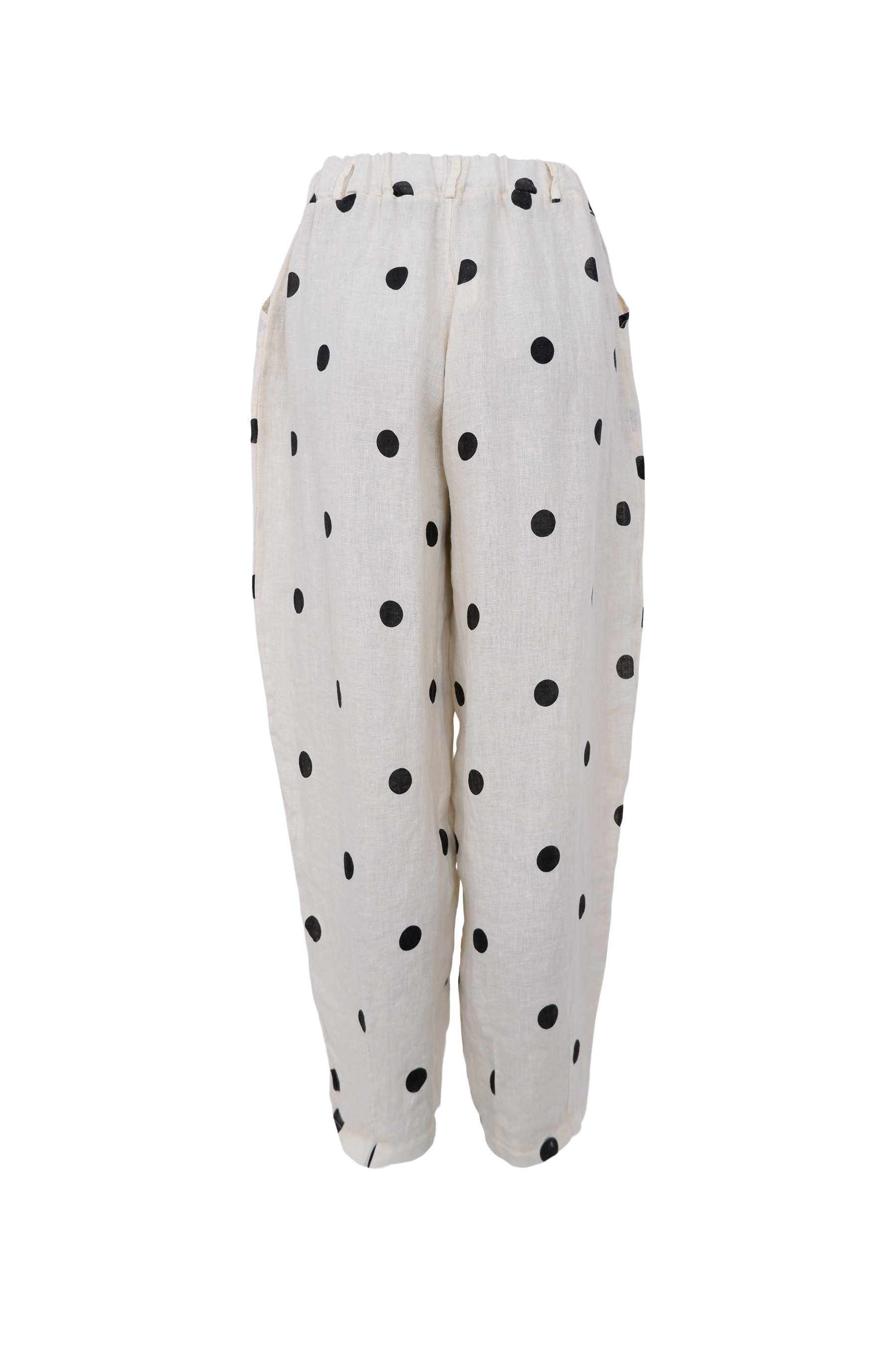 MELINA Barrel Linen Pant - Dot