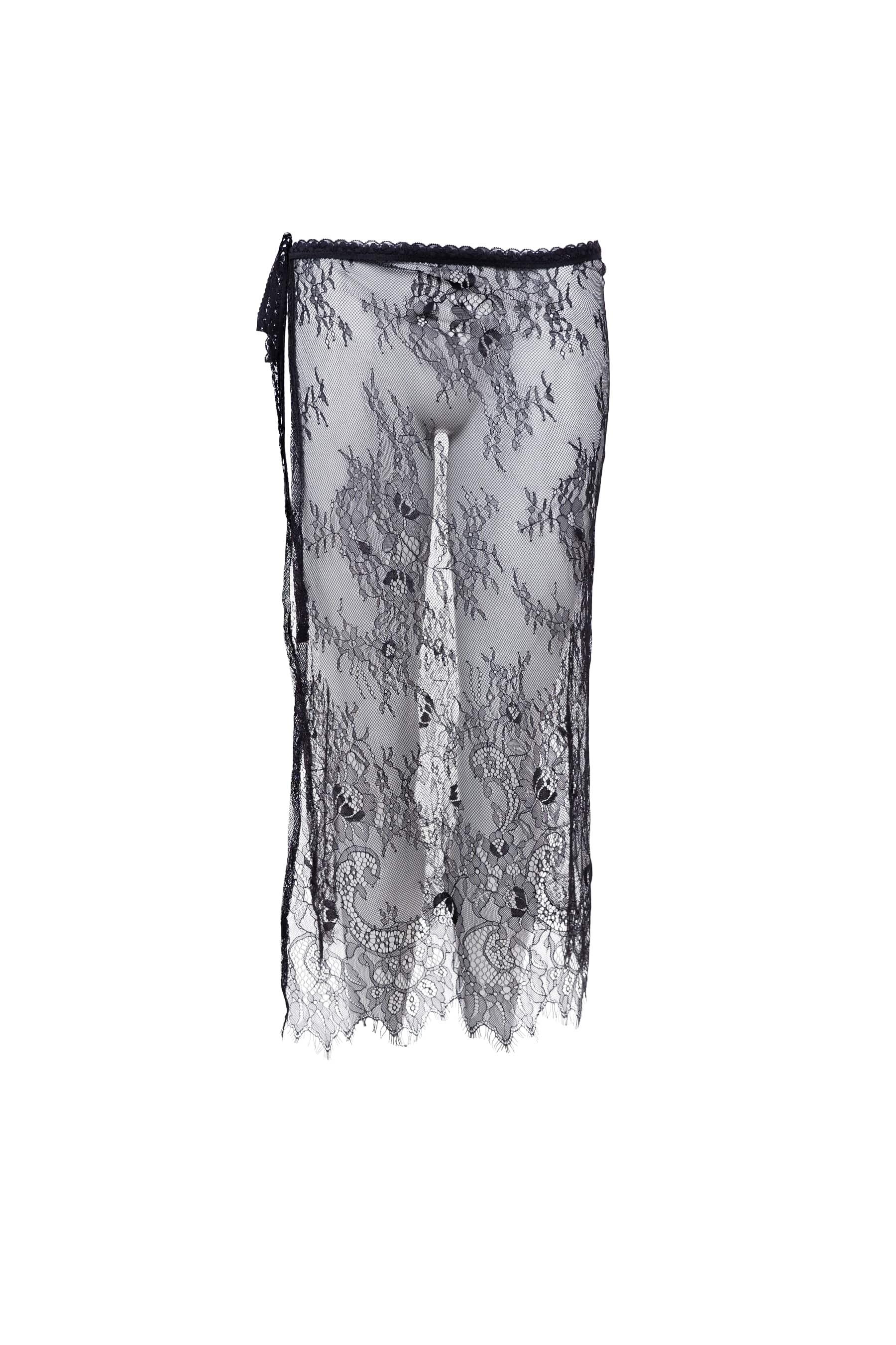 ORIANNA lace tie skirt - Black