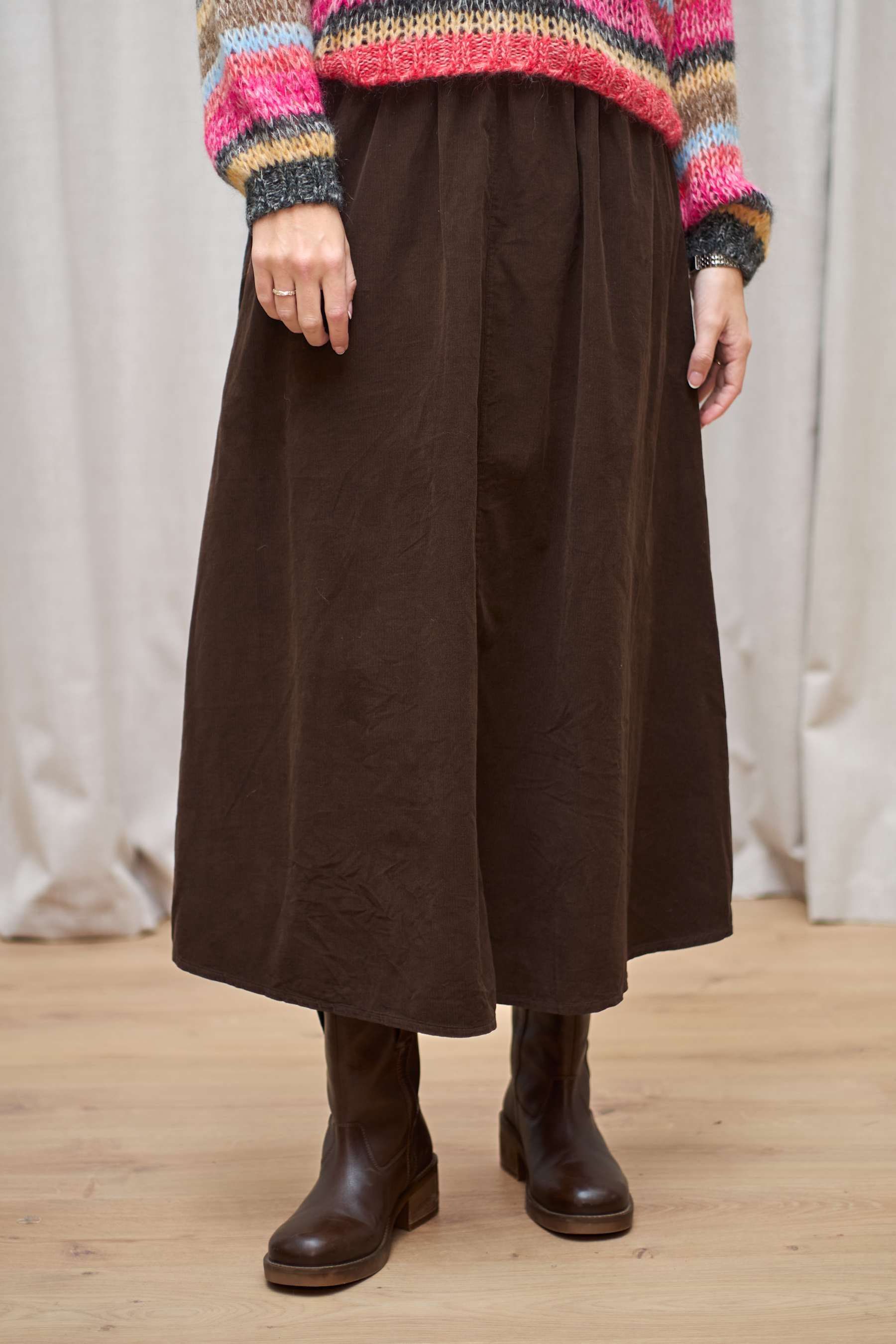 VIRGINIA corduroy skirt - Coffee