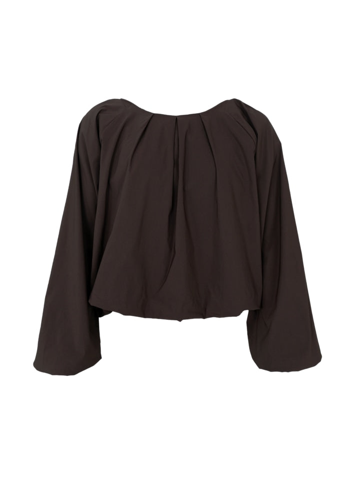 Davina Balloon Blouse - Coffee
