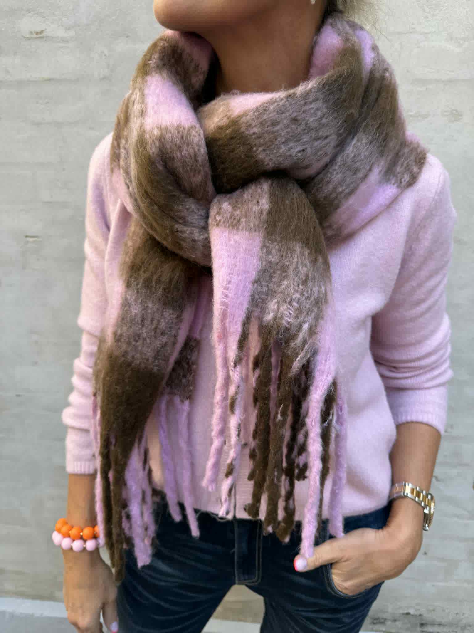 NORTH soft winter scarf - Rose/Mocca