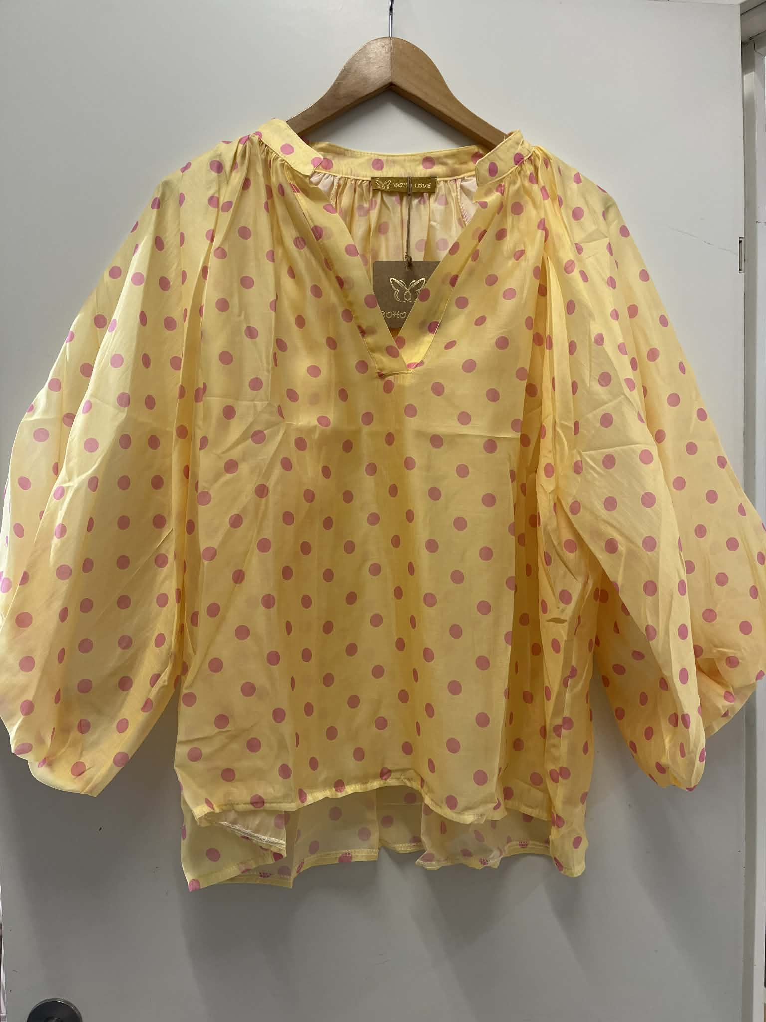 Melona Blouse - Yellow Dot