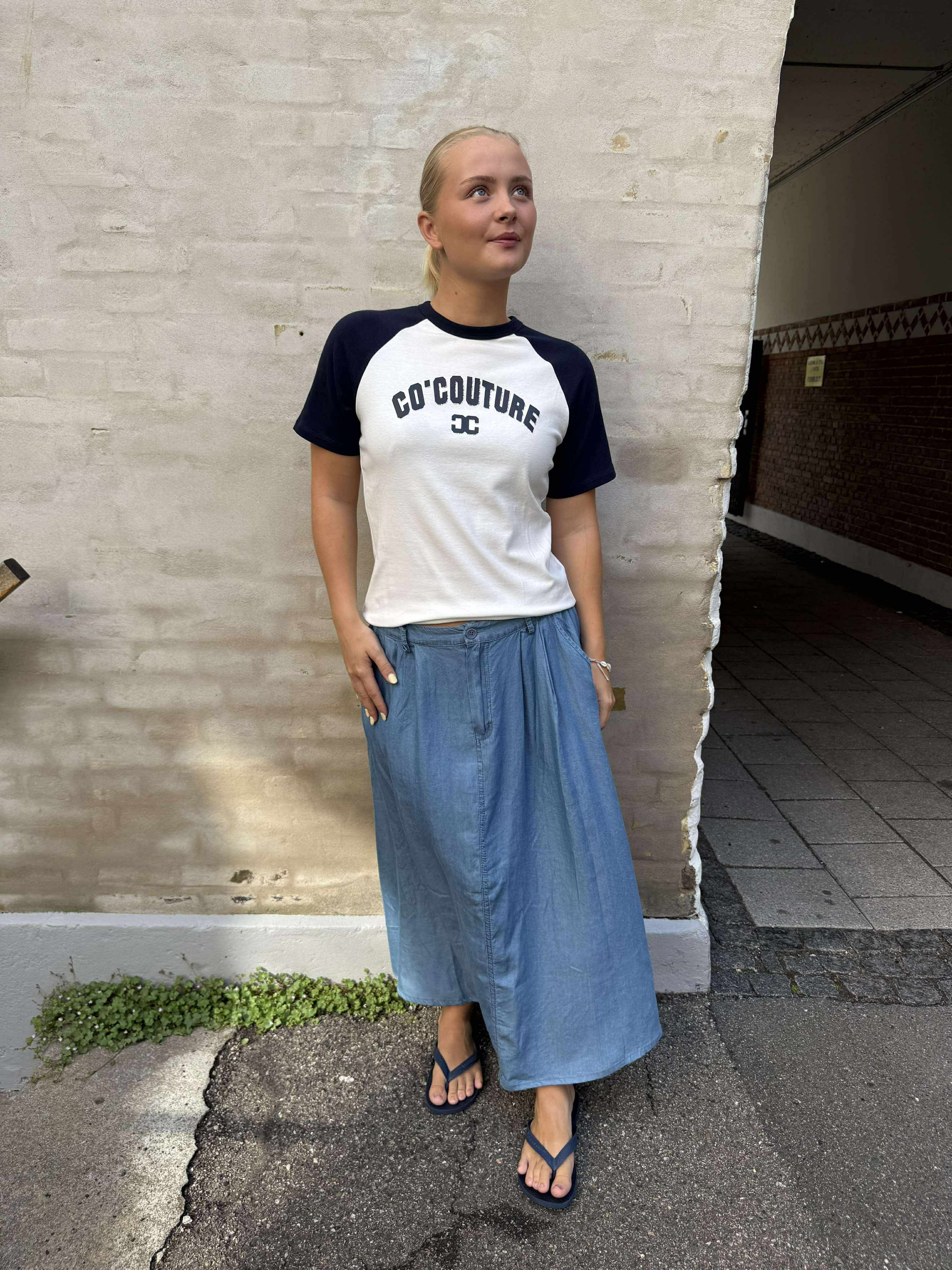 Edgecc Block Tee Offwhite/navy