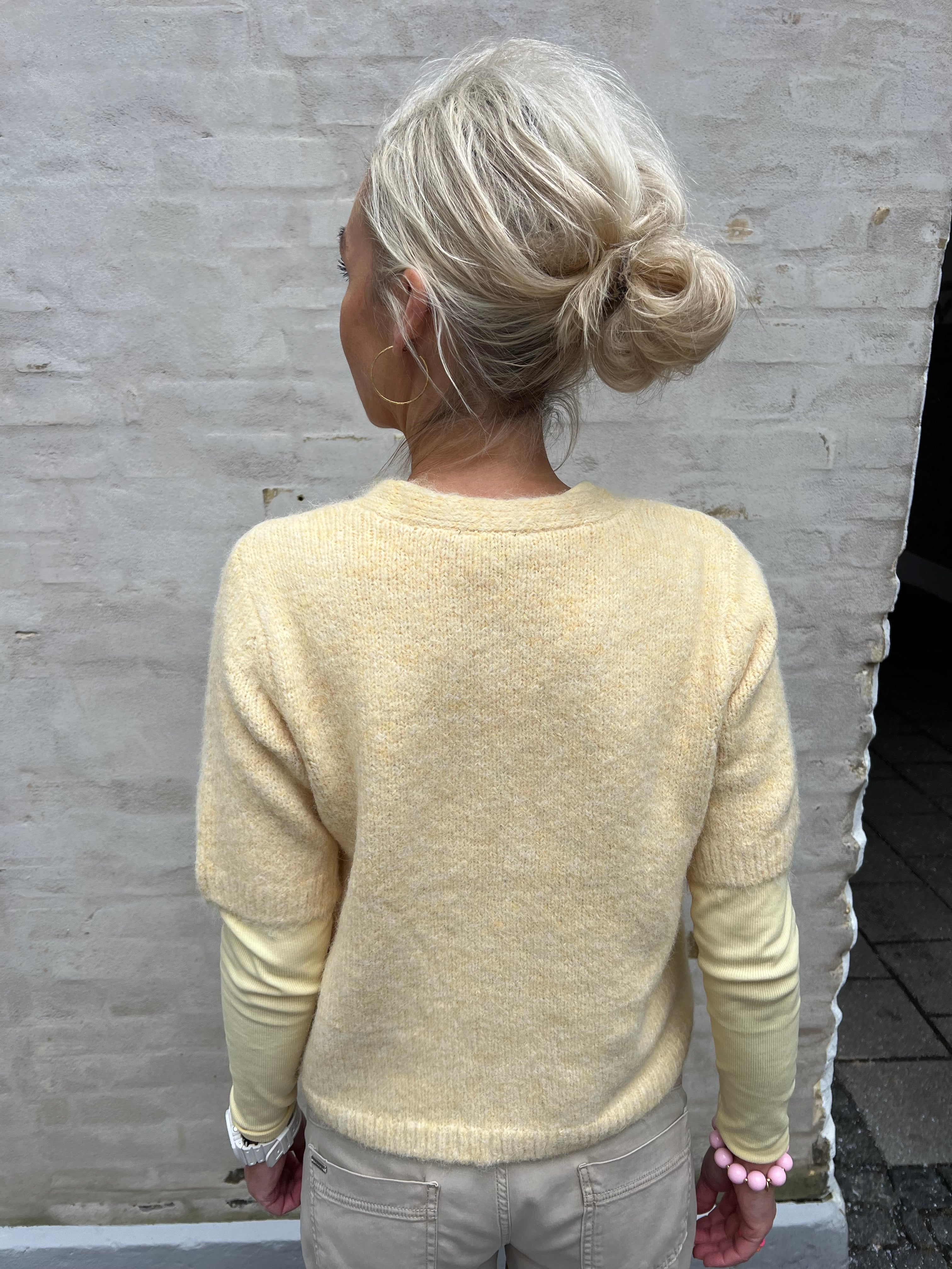 SAGGIA SS V-NECK Knit Cardigan - Sunlight Melange