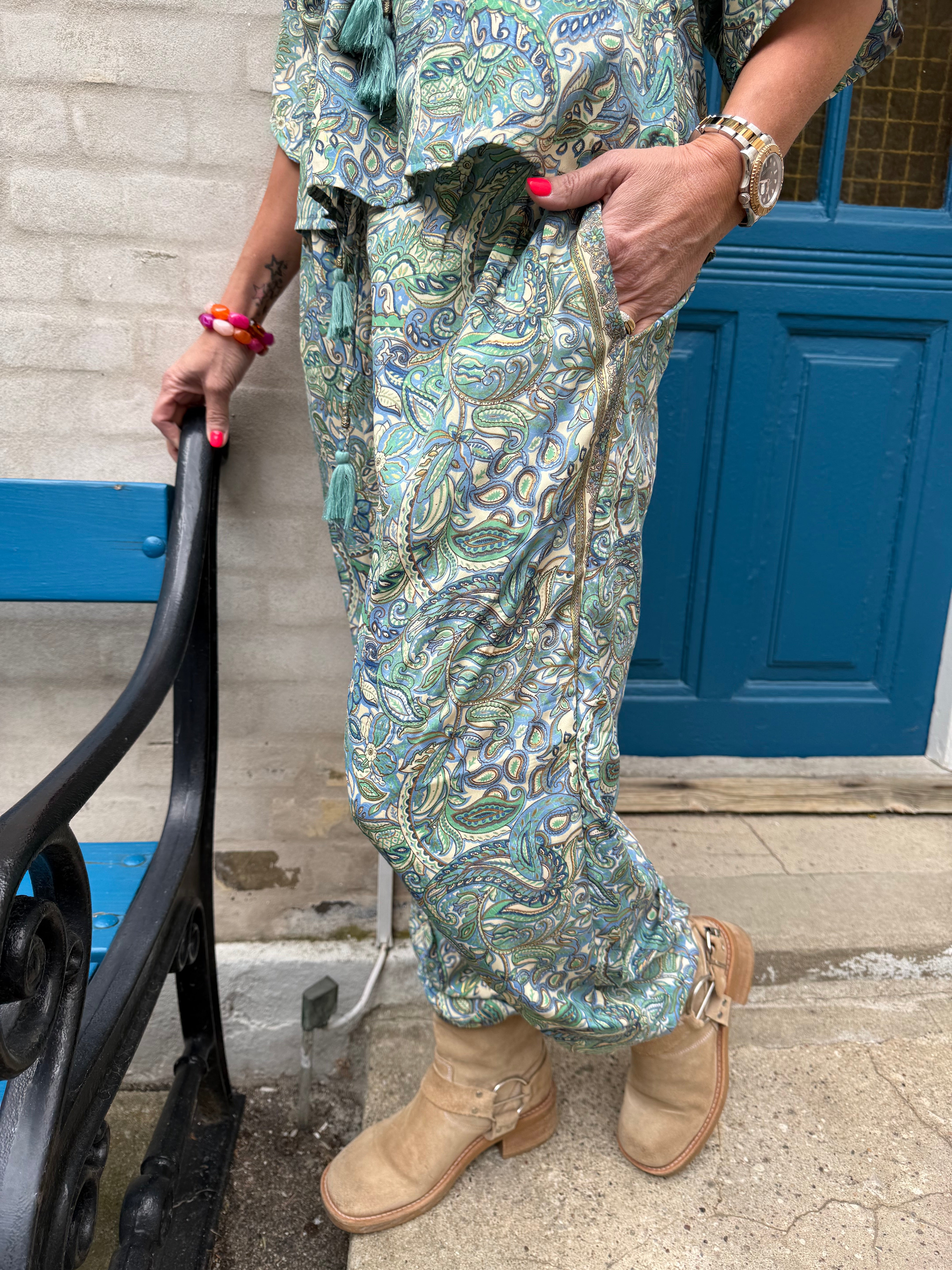 LUNA barrel pant - Sea Green
