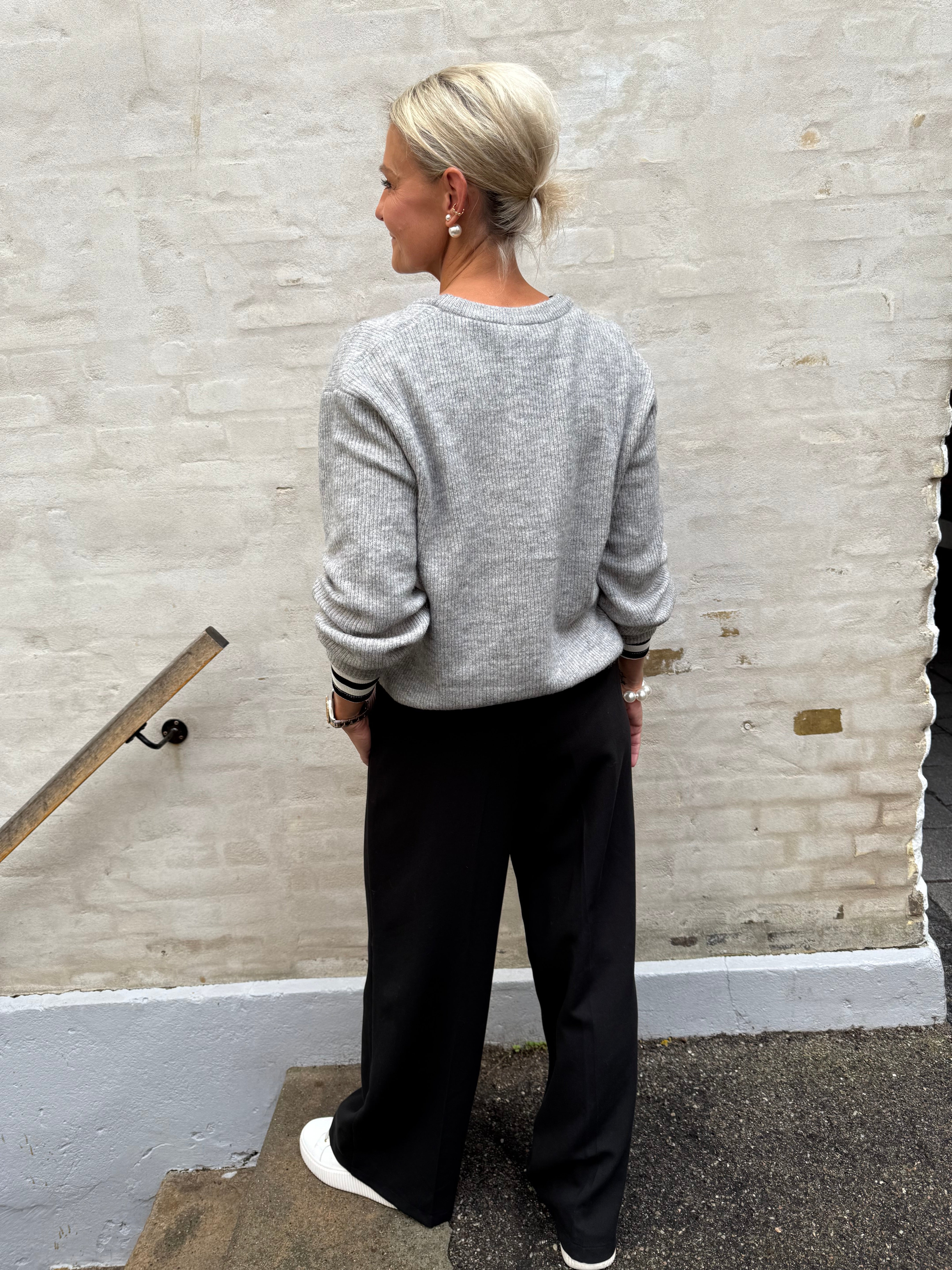 LUMI LIFE L/S BUTTON CARDIGAN - Medium Grey Melange