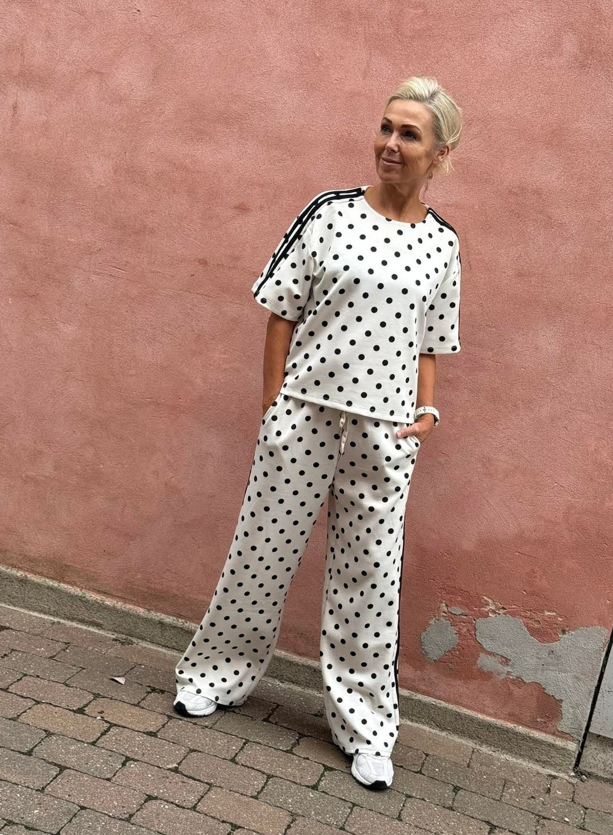Sporty Dot Pants - White