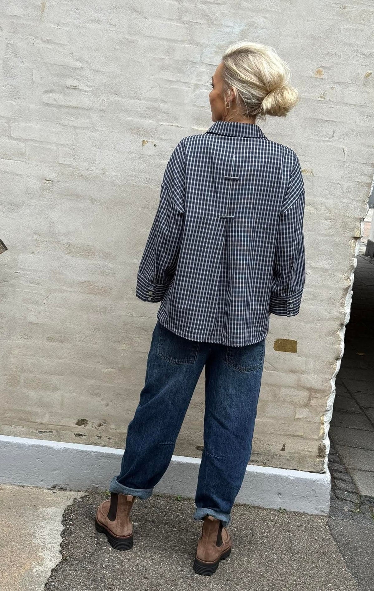 Amber Check - Navy Check