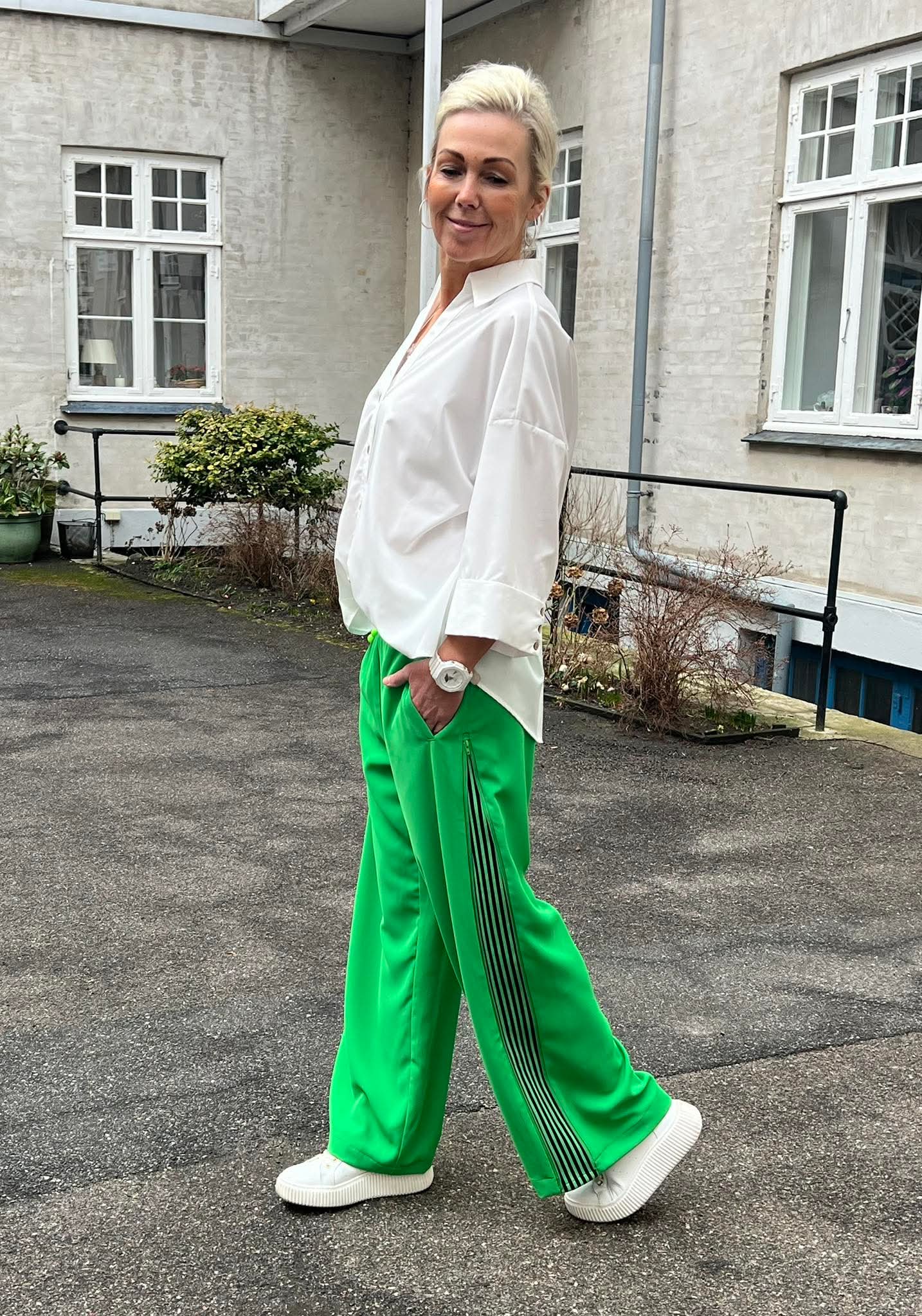 AminaCC zip Panel Pant - Green