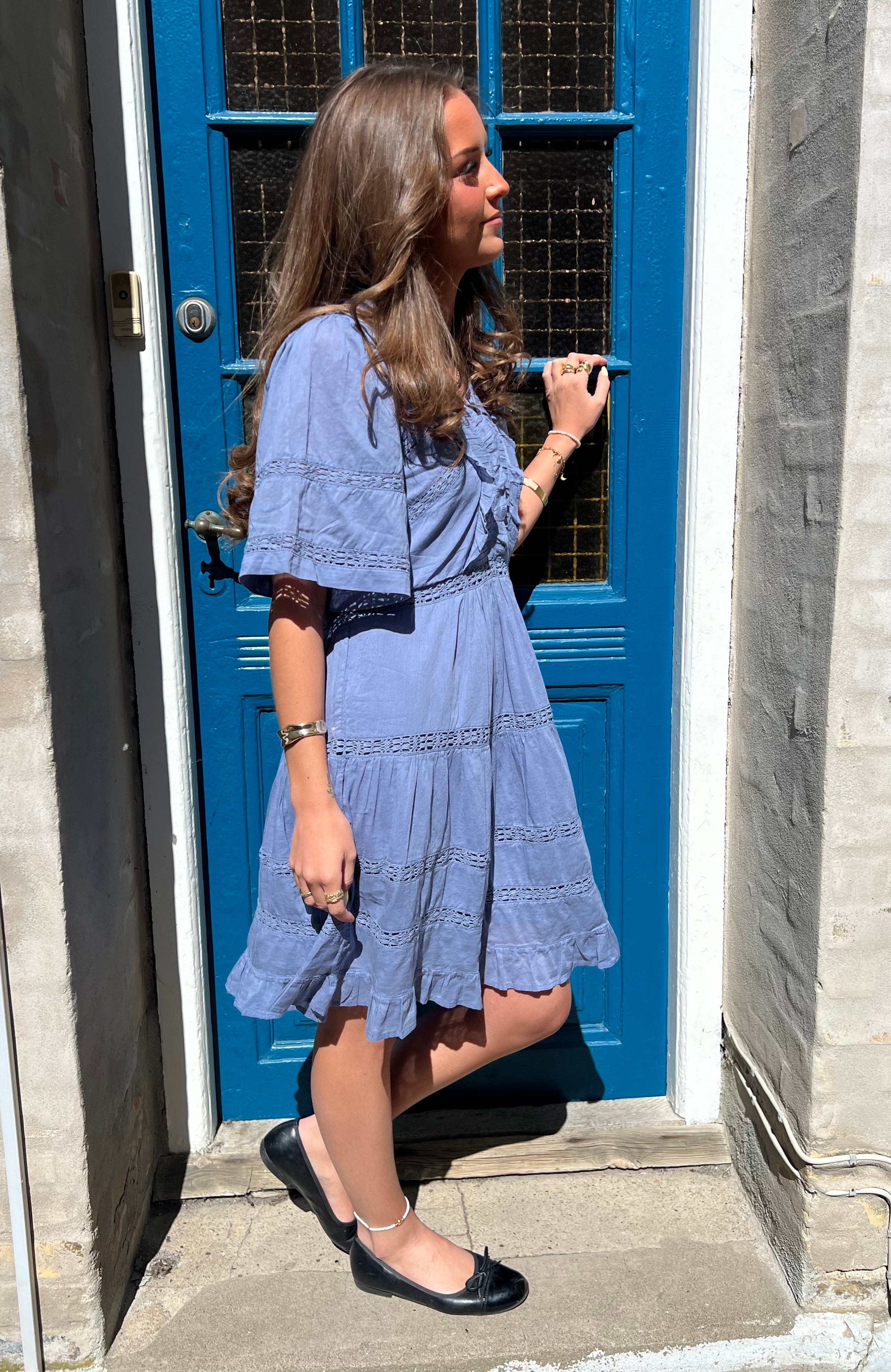 Milene Voile Dress - Smoke Blue
