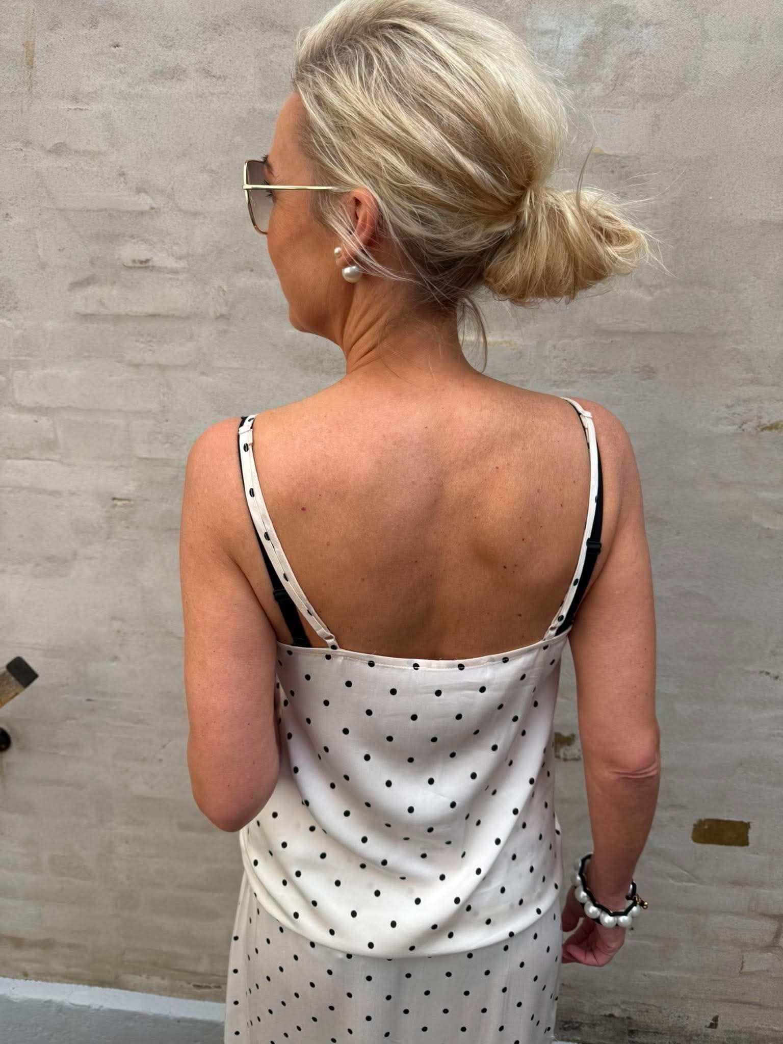 AmeliCC Dot Lace Singlet - Off White