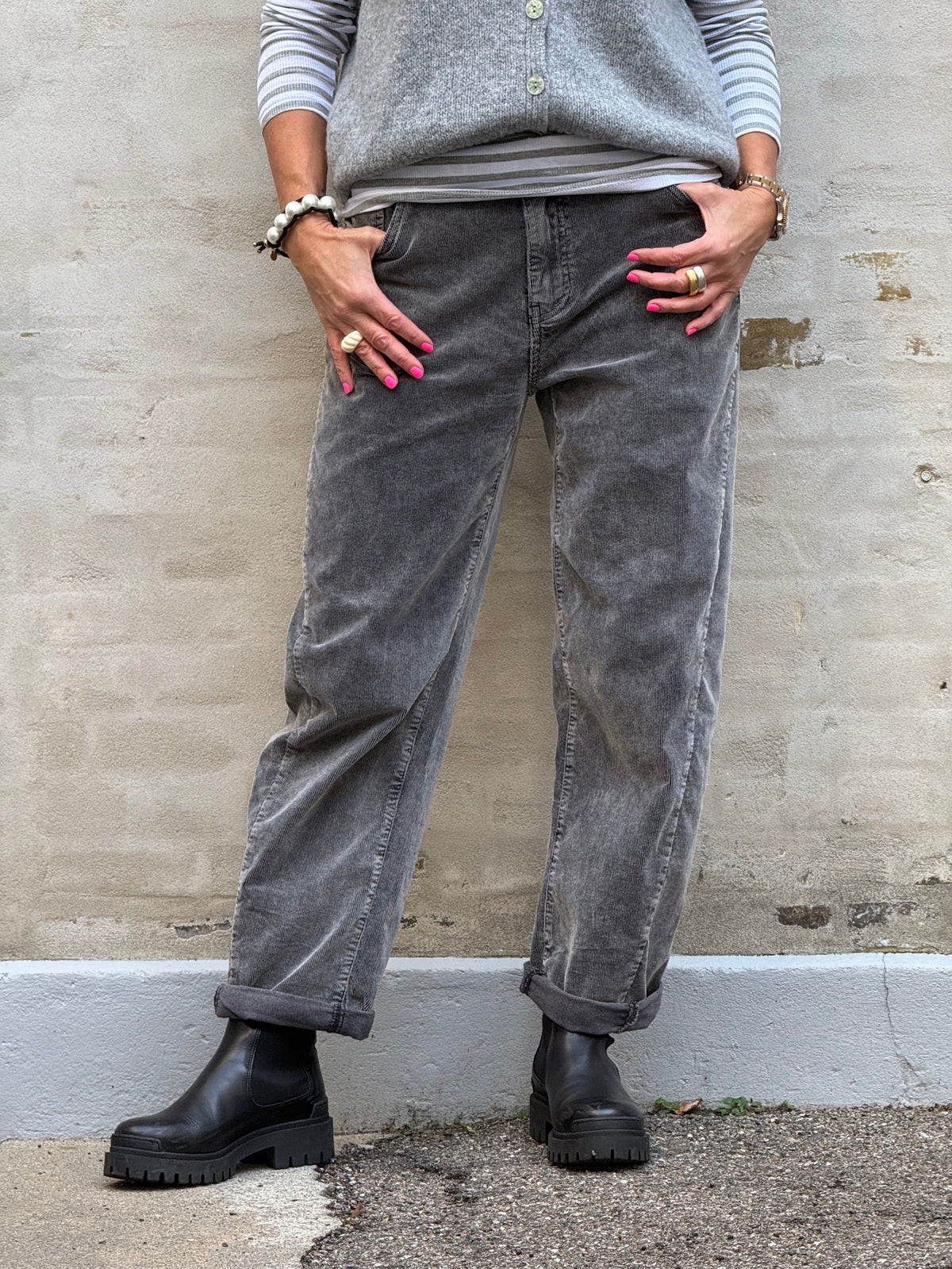 Moffe Corduroy Pants - Grå