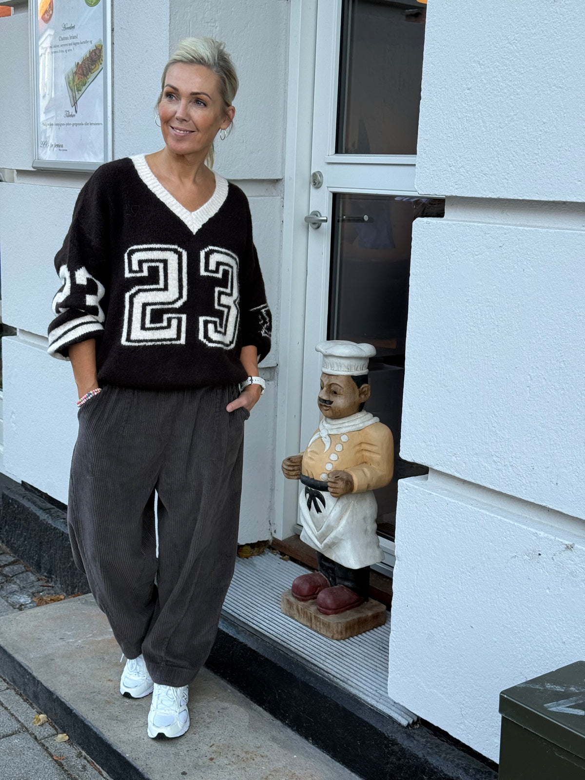 23 Pullover - Brown/White