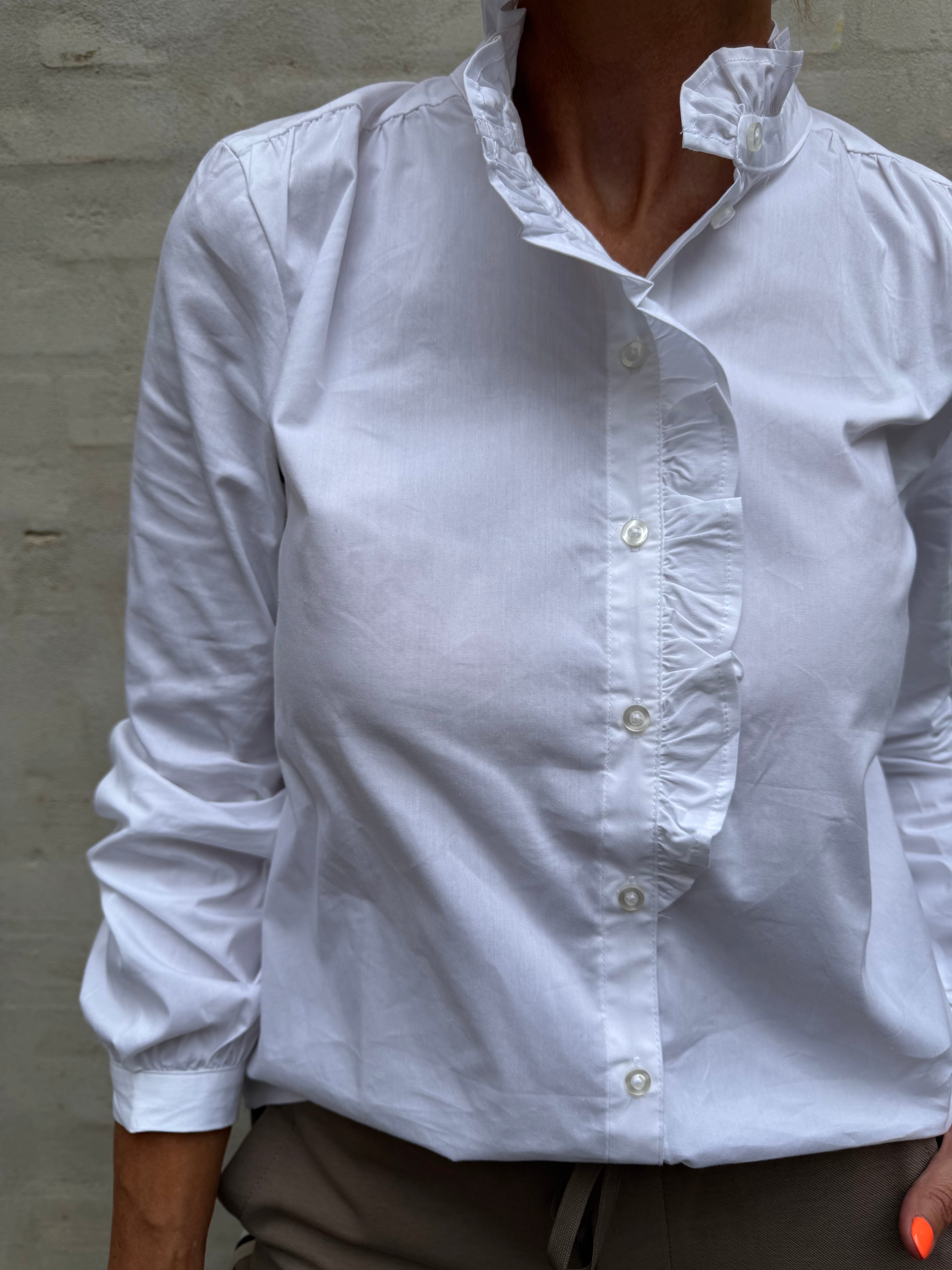 MIO FRILL Skjorte - White