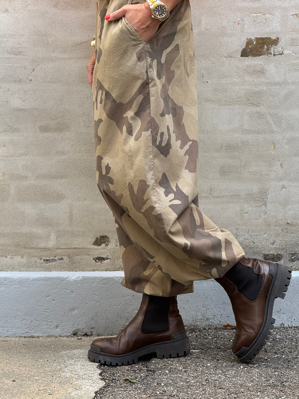ALLY Balloon Pant - Brown Carmouflage