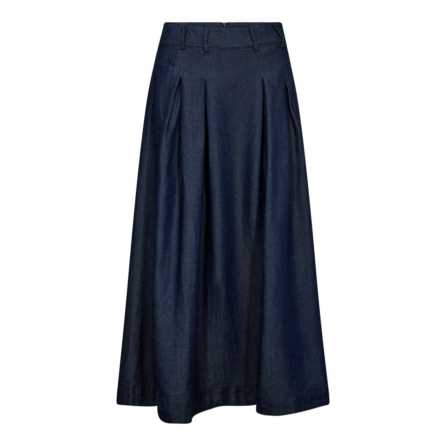 Anya Denim Pleat Skirt - Navy Denim