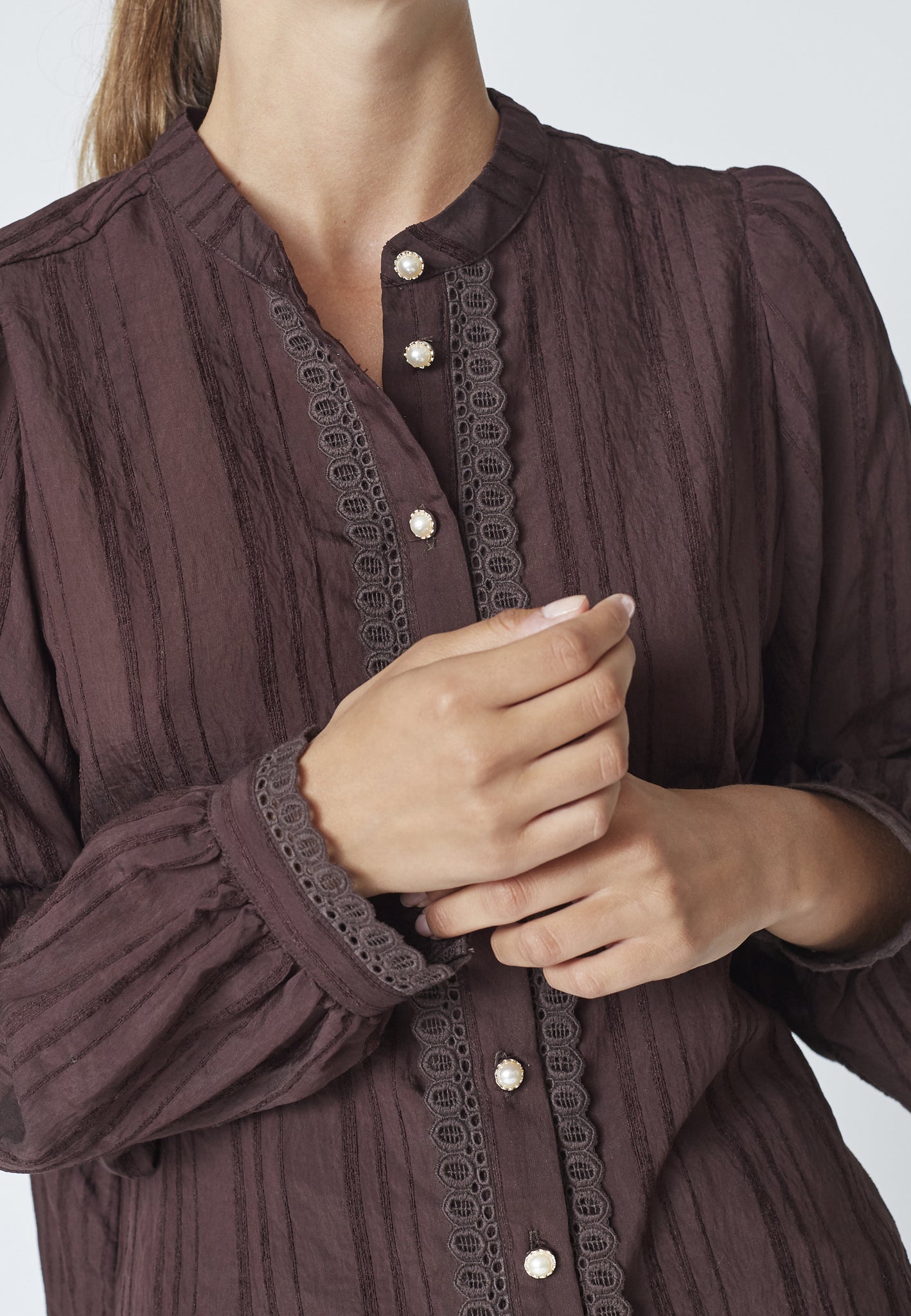 KesiCC Lace Shirt - Dark Brown