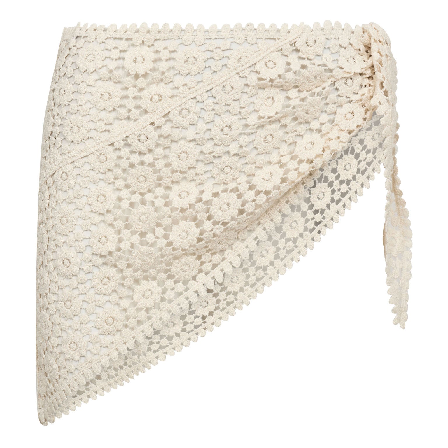 CalinCC Crochet Scarf Skirt - Off White