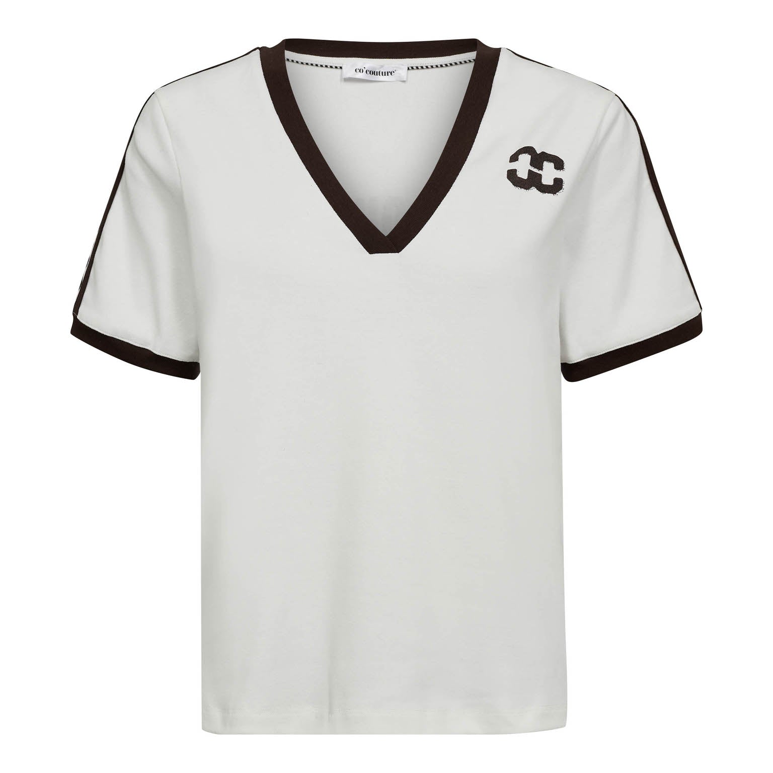 Edgecc Stripe V-Tee Offwhite Mocca