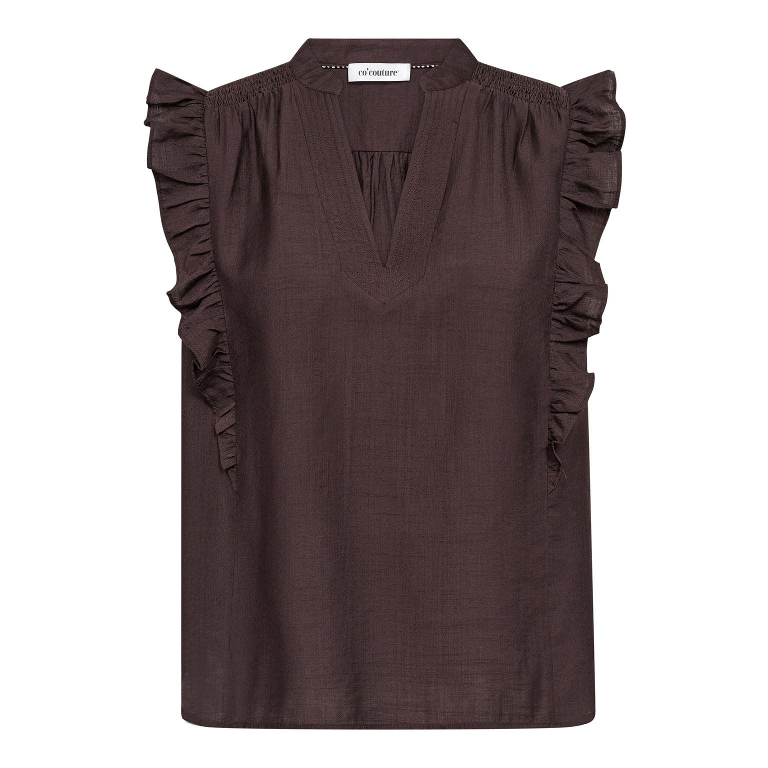 HeraCC Frill SS V-Top - Dark Brown