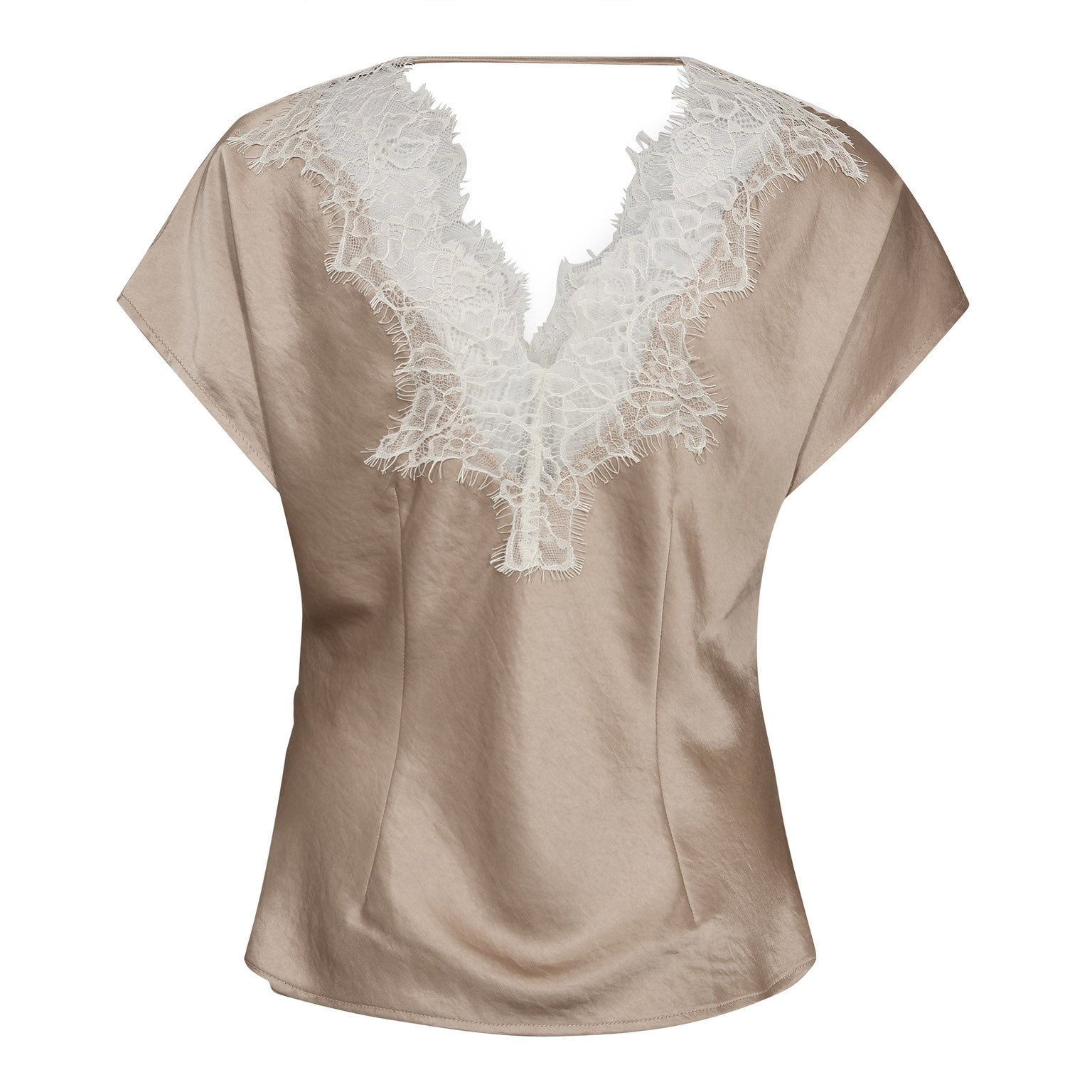IdunCC Lace SS Blus - Bisquit