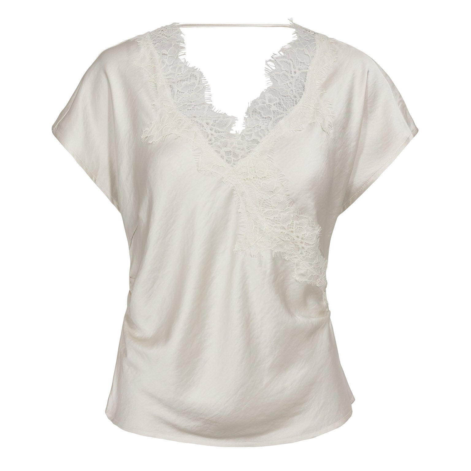 IdunCC Lace SS Blouse - Off White
