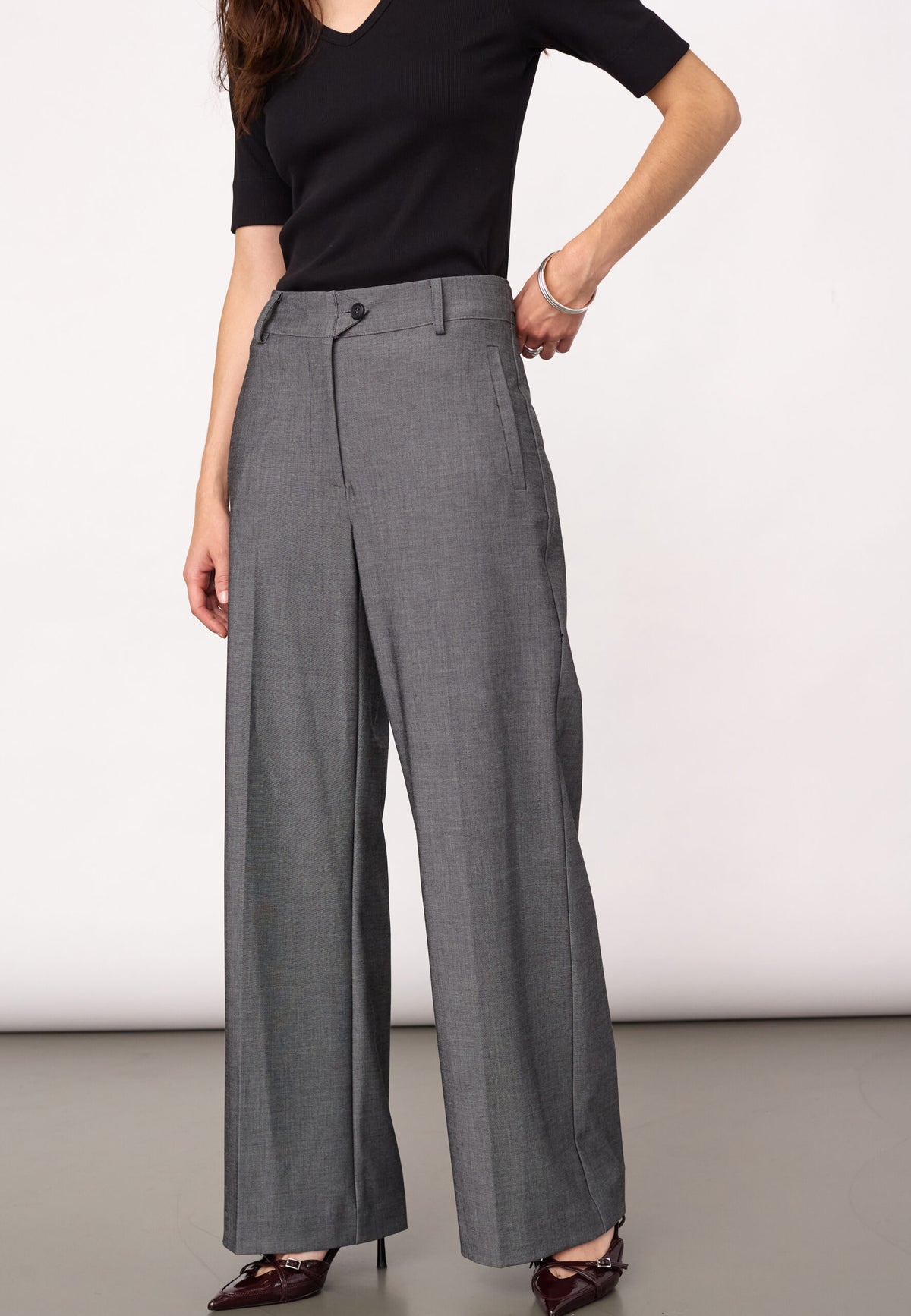 JackyCC Wide Pant - Mid Grey