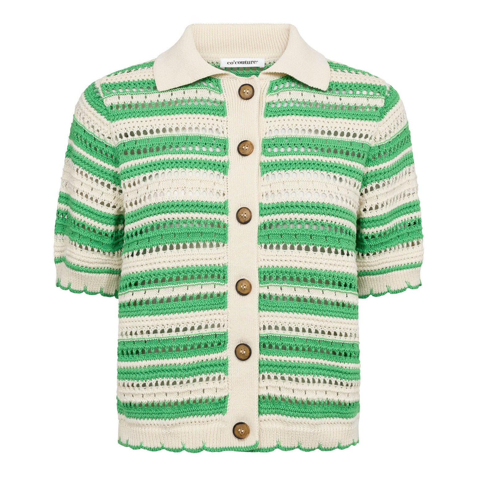 OdetteCC Stripe SS Cardigan - Green